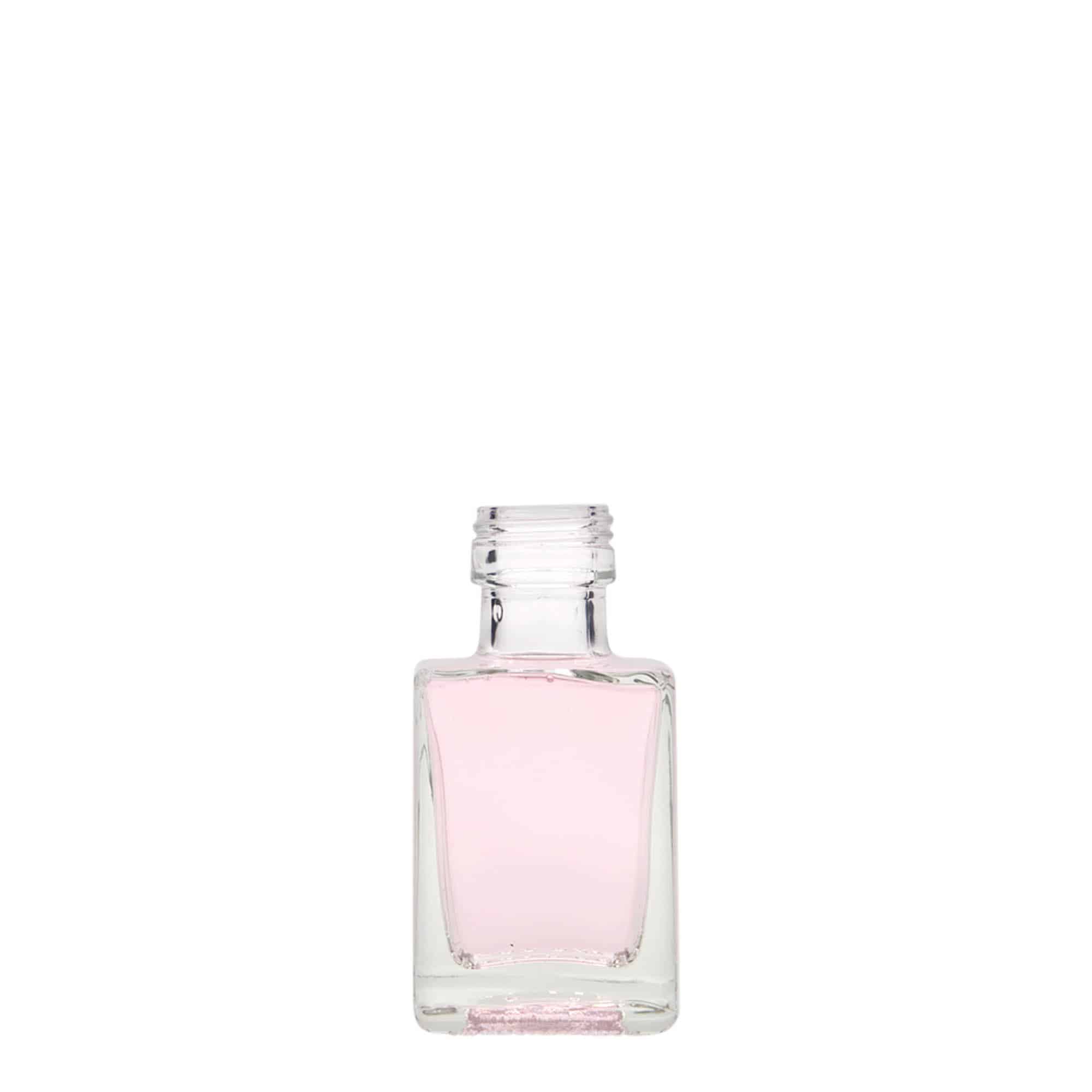 50 ml klaaspudel 'Cube', ruudukujuline, sulgur: PP 24