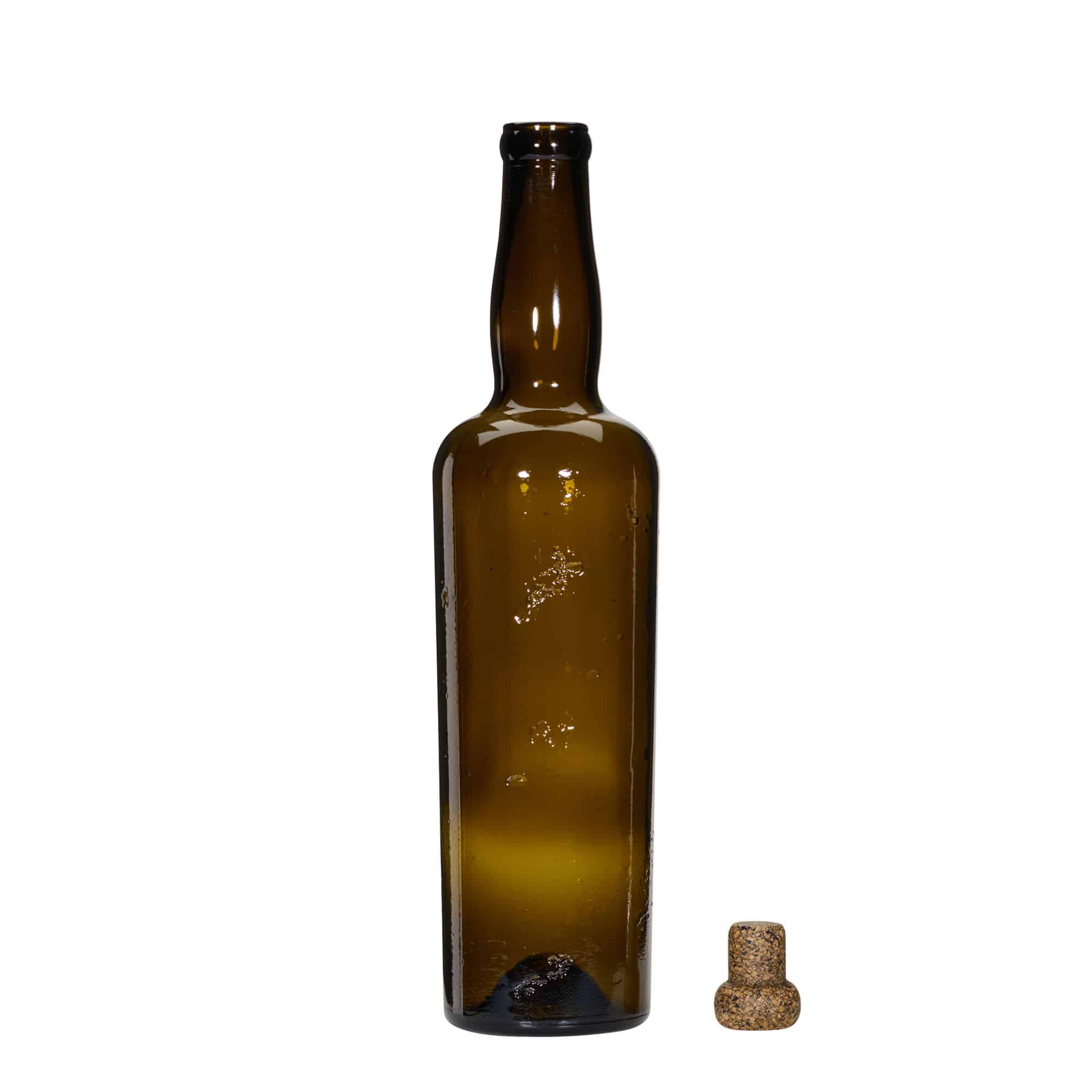750 ml metsikult valmistatud klaaspudel 'Siroco', pruun, ava: kork