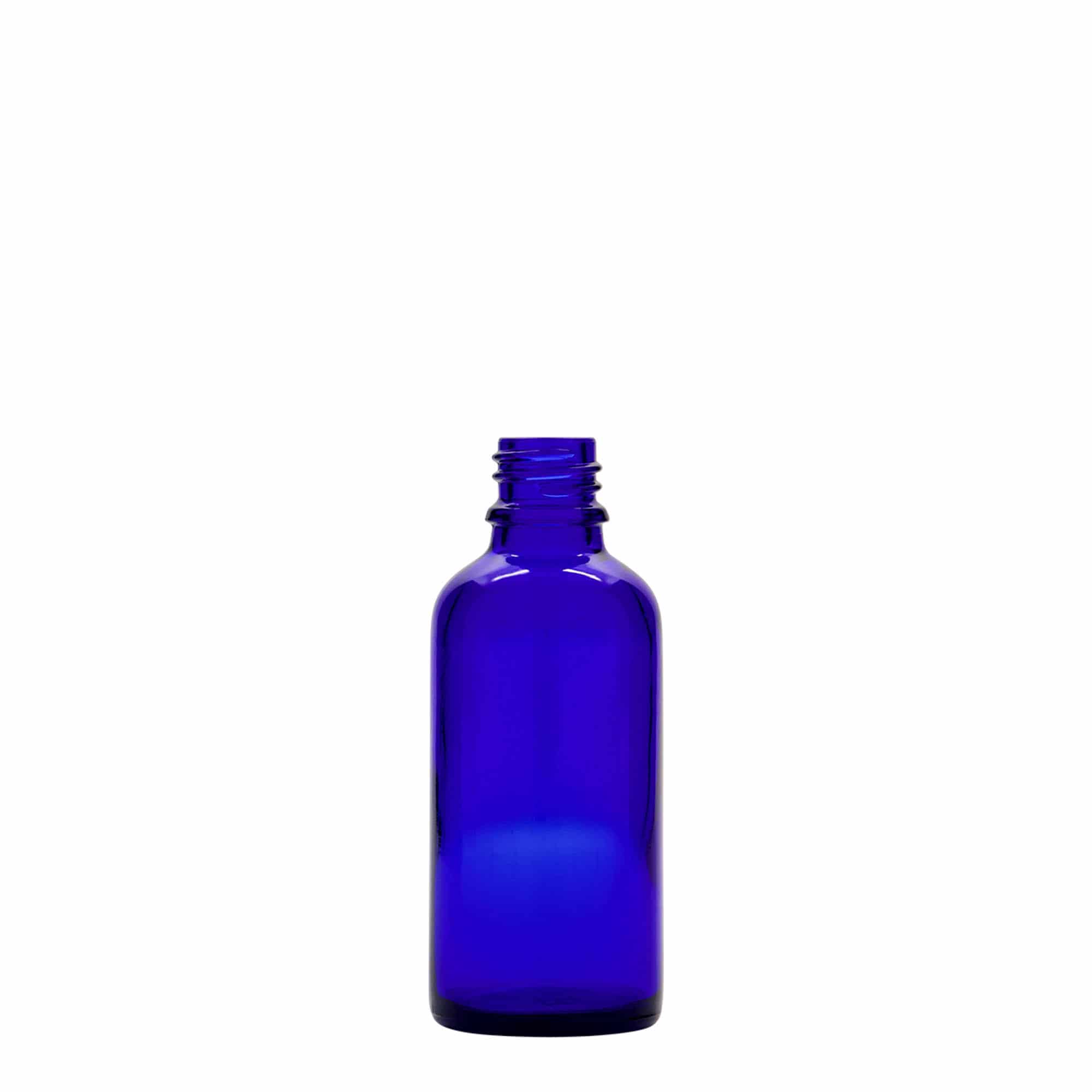 50 ml ravimi pihustuspudel, klaas, sügavsinine, sulgur: DIN 18
