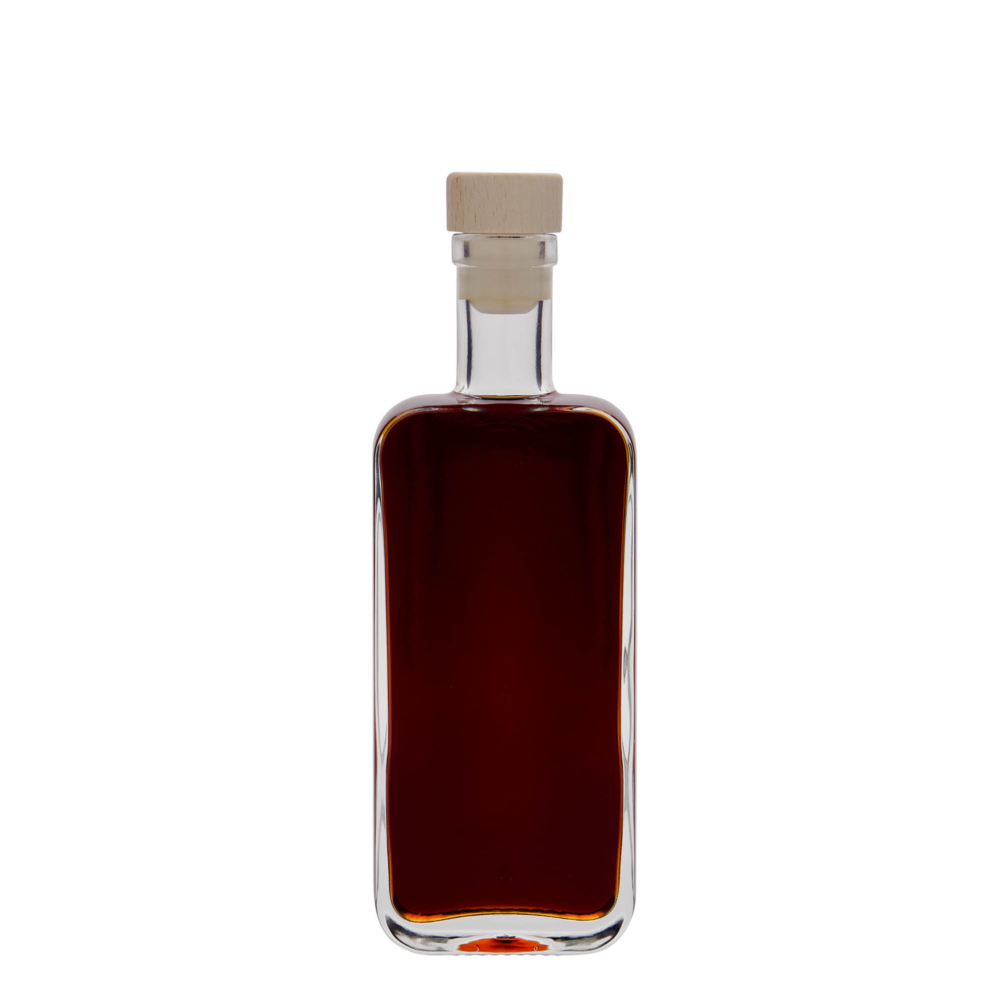 200 ml klaaspudel 'Nice', ristkülikukujuline, avaus: kork