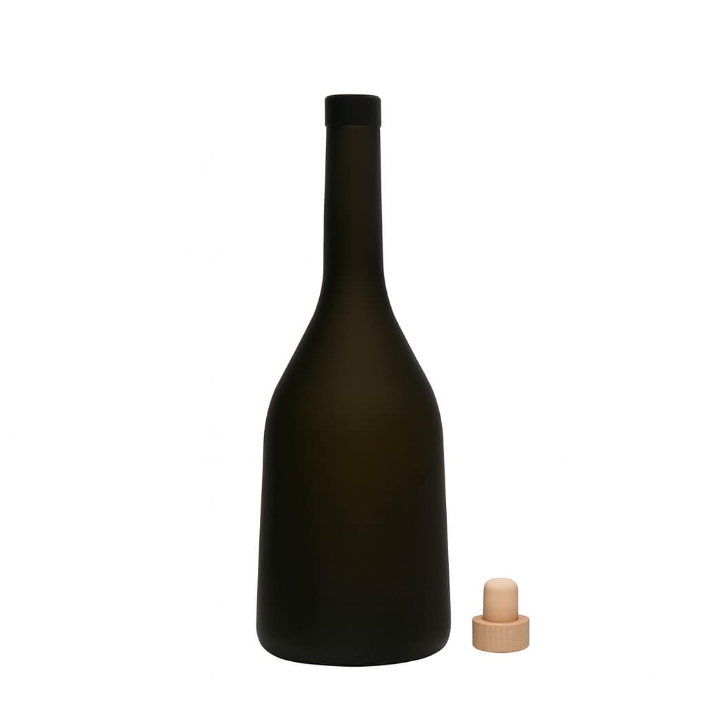750 ml klaaspudel 'Rustica', antiikroheline, suuava: kork