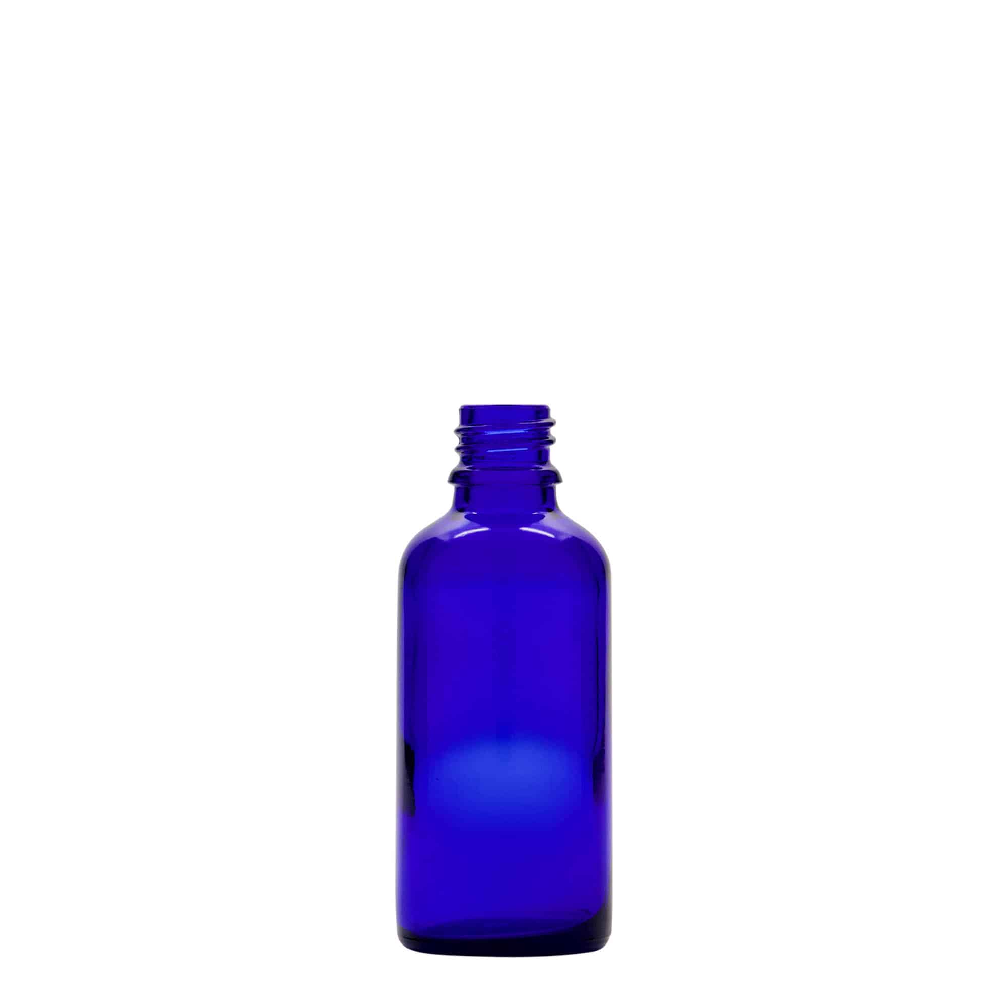 50 ml pipetipudel meditsiiniks, klaas, kuninglik sinine-punane, suuava: DIN 18