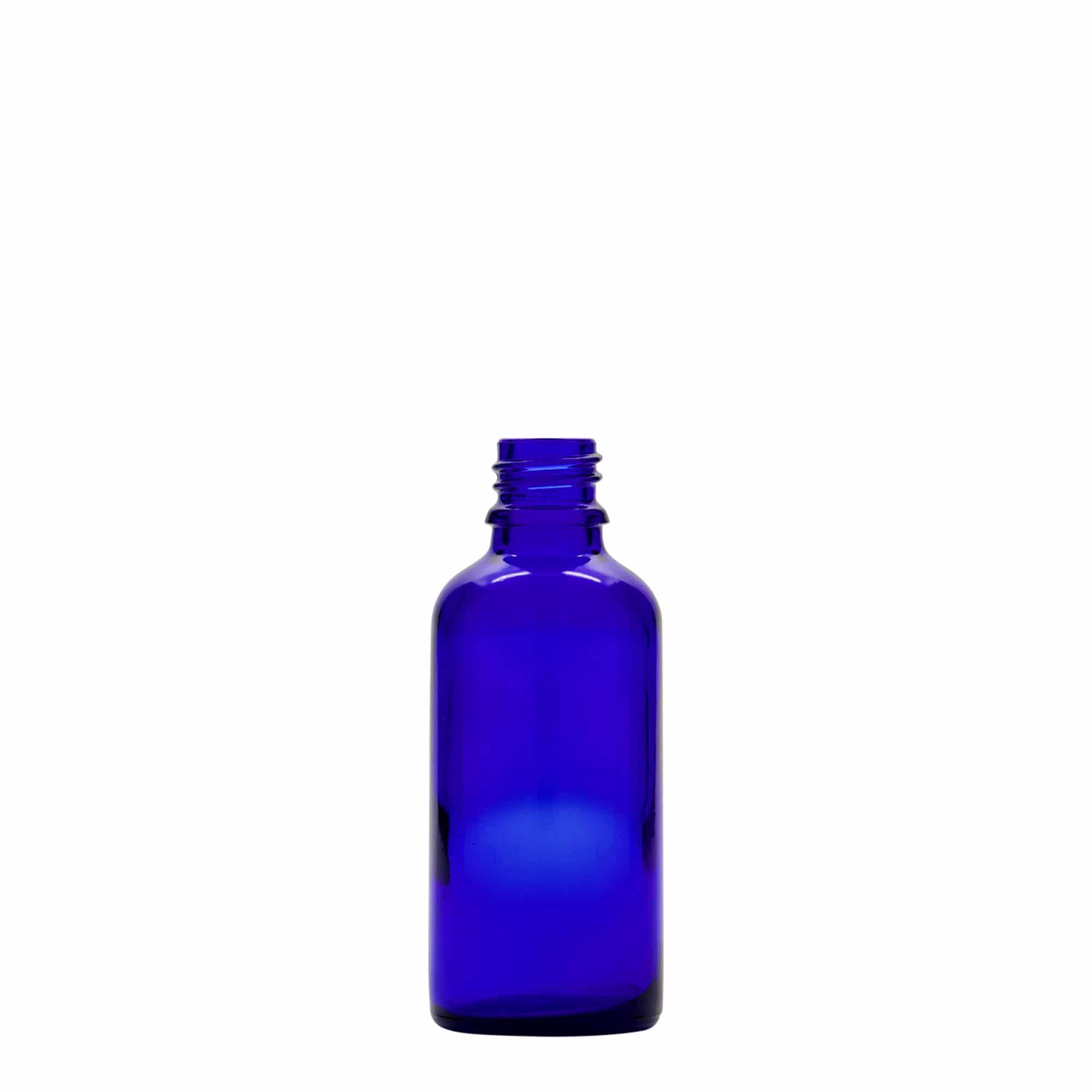 50 ml pipetipudel meditsiiniks, klaas, kuninglik sinine-punane, suuava: DIN 18