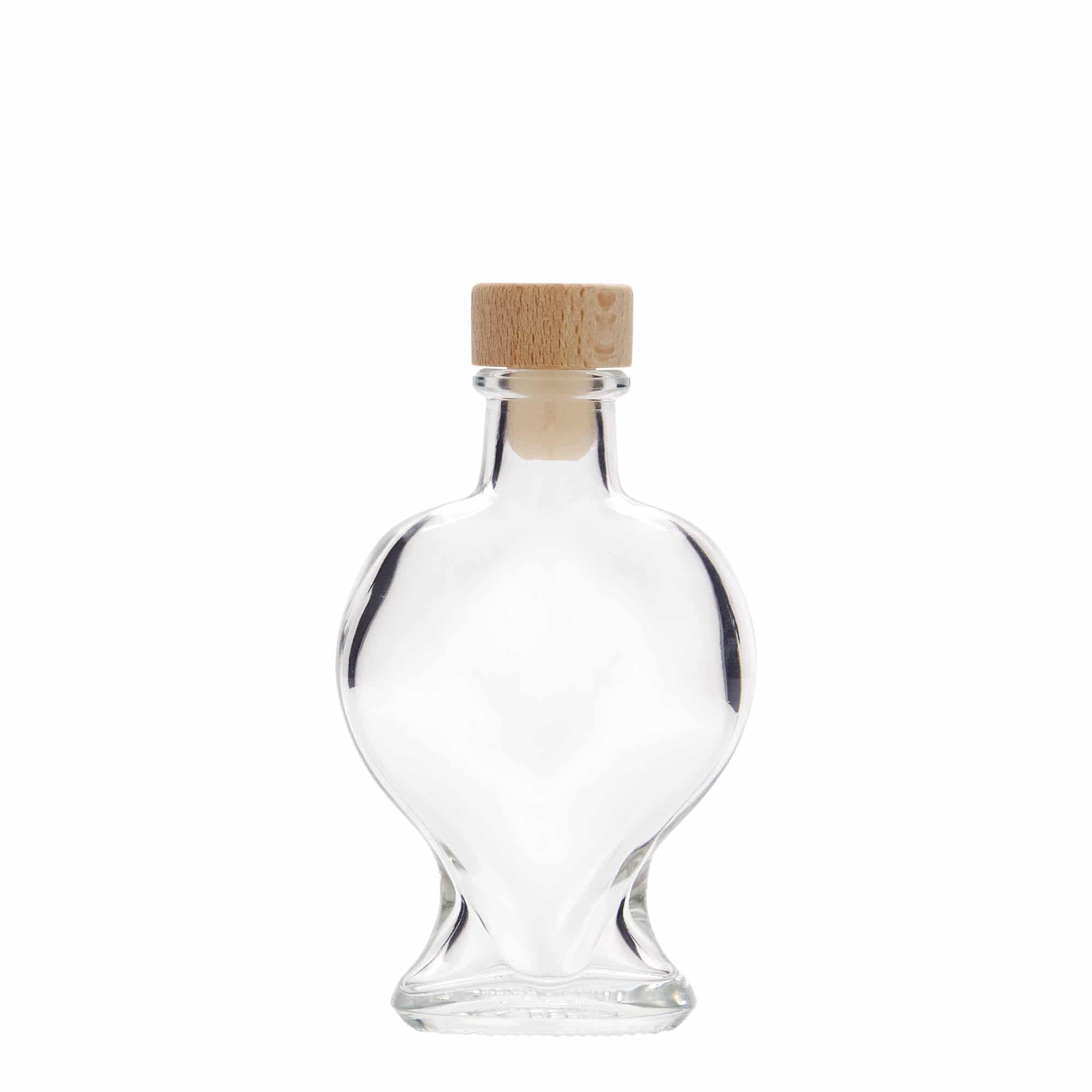 100 ml klaaspudel 'Süda', sulgur: kork
