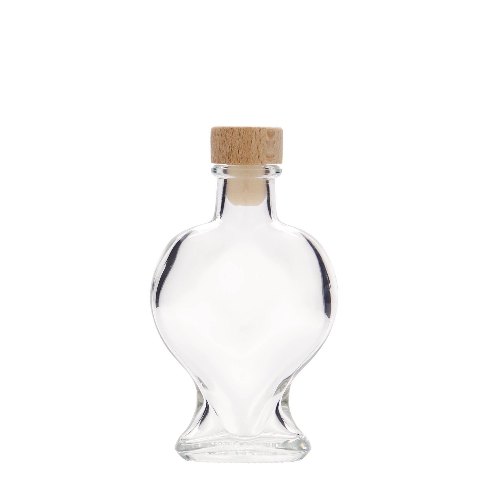 100 ml klaaspudel 'Süda', suuava: kork