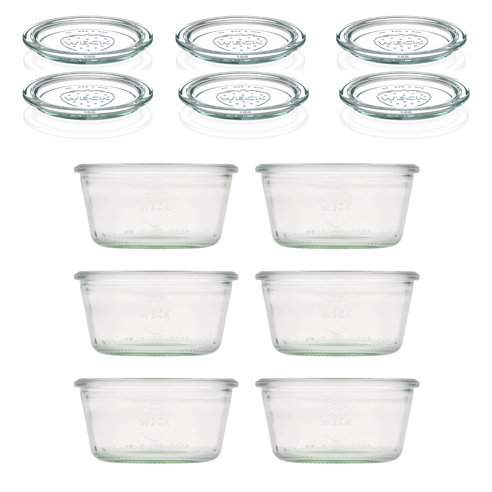 6x 290 ml madal WECK-klaaspurk klaaskaanega RR 100