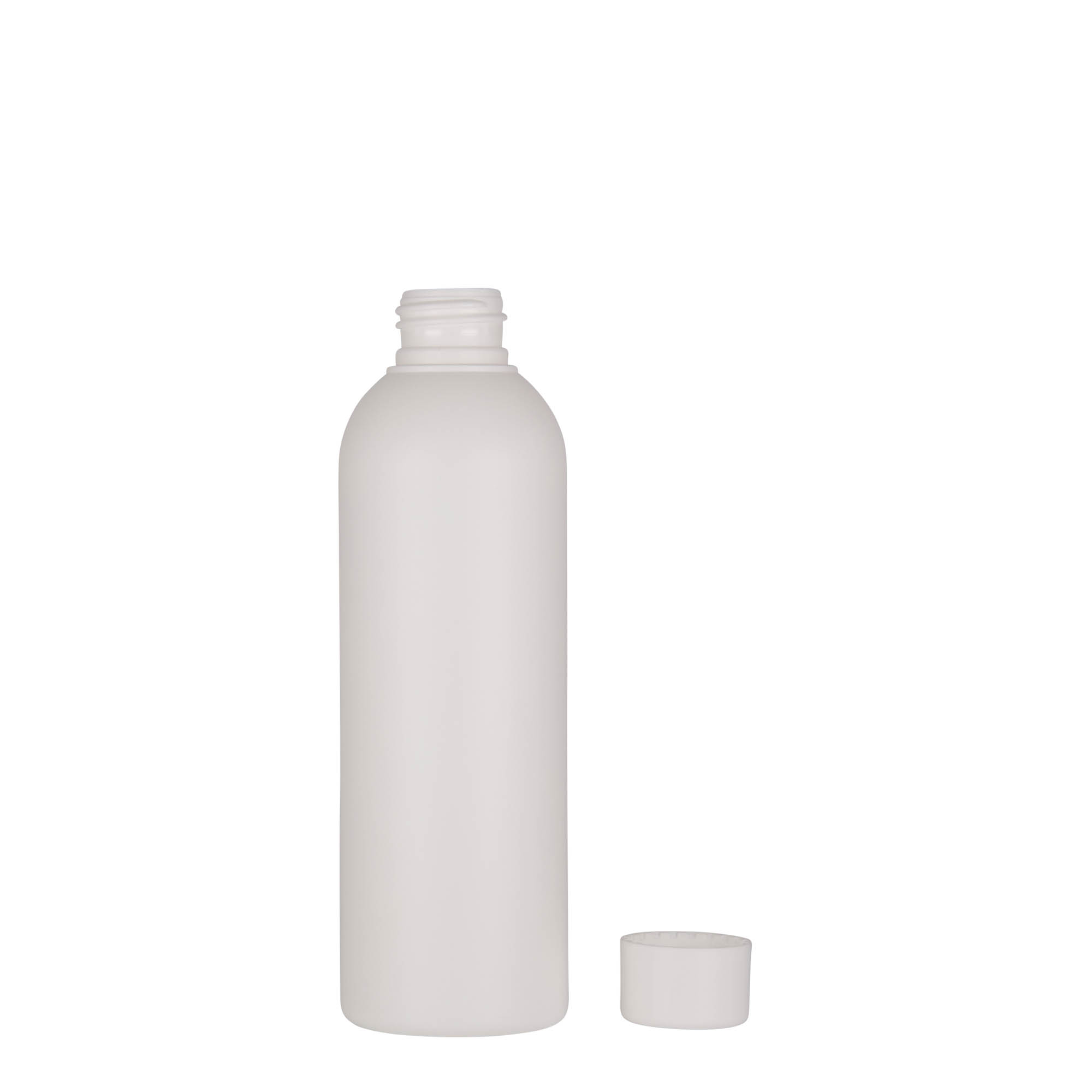 200 ml plastpudel 'Tuffy', HDPE, valge, suuava: 24/410