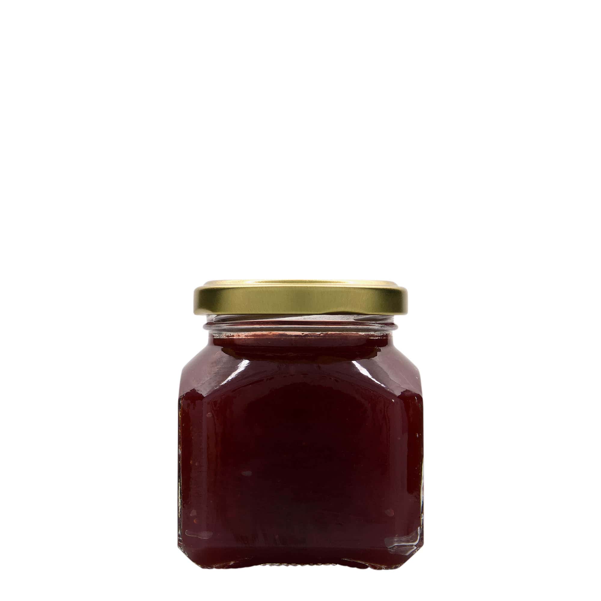 212 ml ruudukujuline klaaspurk 'Milaano', avaus: keeratav kaas (TO 58)