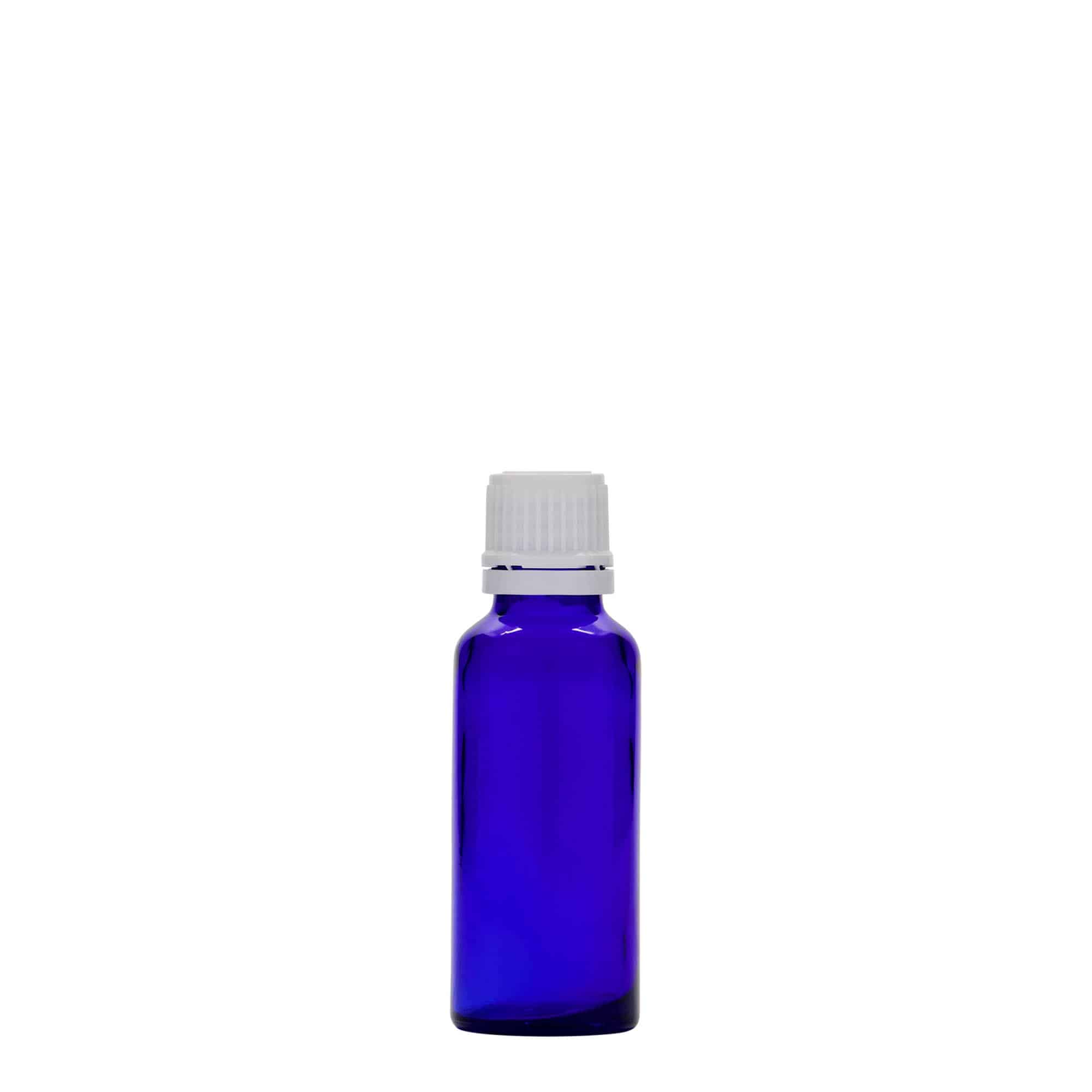 30 ml rohupudel, klaas, sügavsinine, sulgur: DIN 18