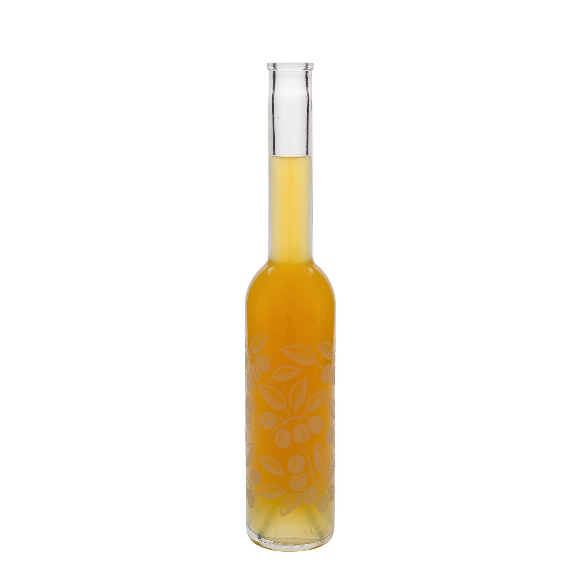 350 ml klaaspudel 'Opera', motiiv: mirabellid, sulgur: kork
