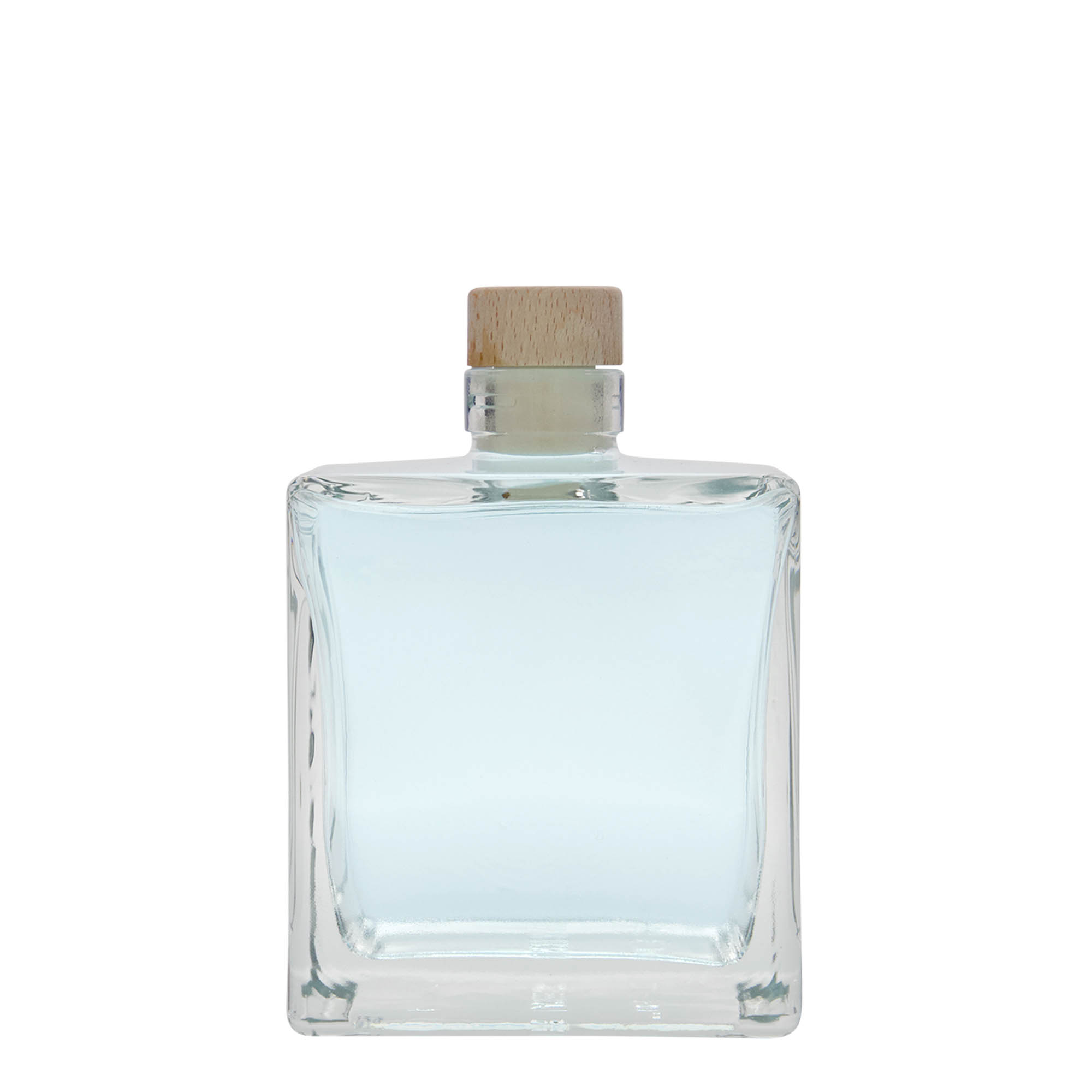 500 ml klaaspudel 'Cube', ruudukujuline, suuava: kork