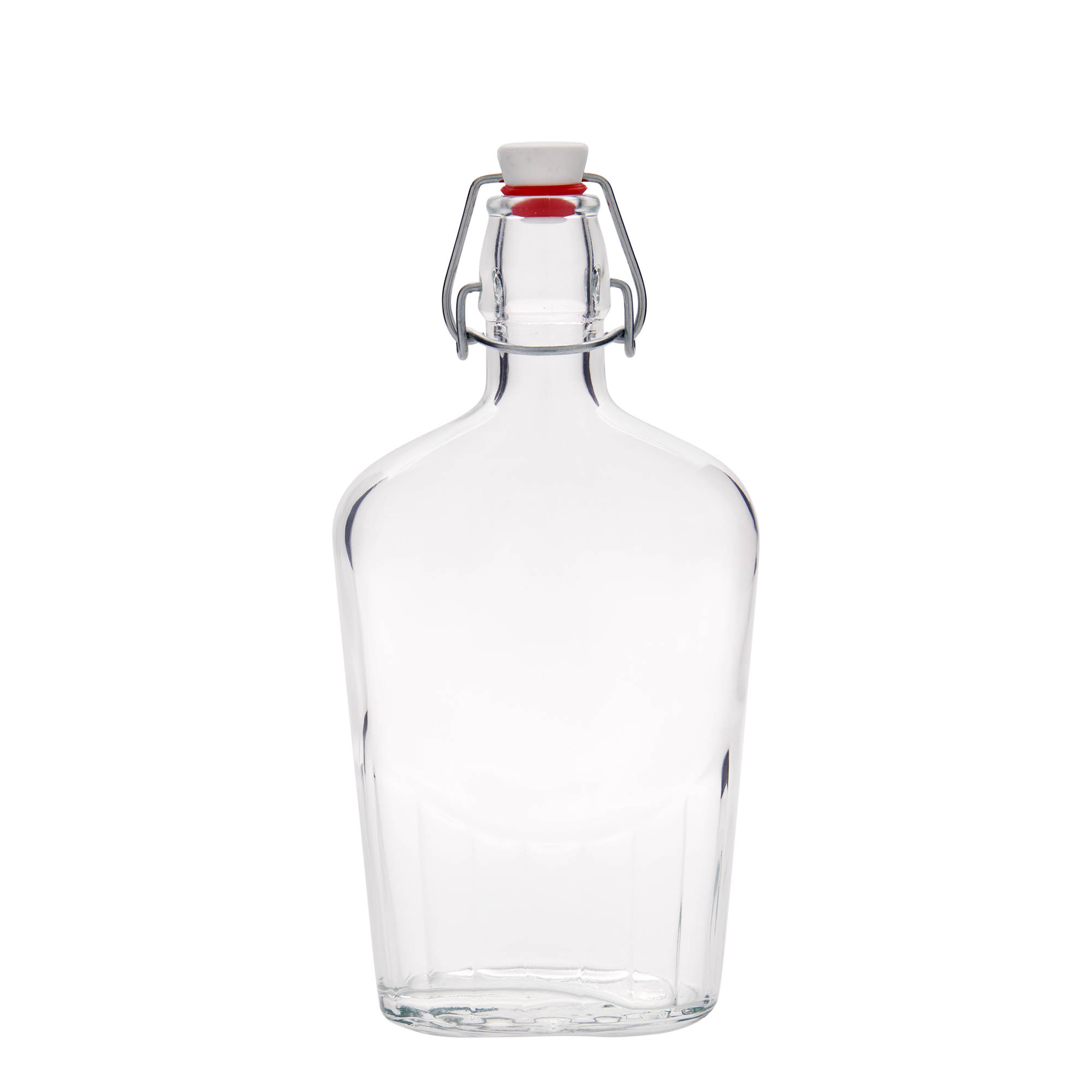 500 ml klaaspudel 'Fiaschetta', ovaalne, suu: klambrikork 500 ml klaaspudel 'Fiaschetta', ovaalne, suu: klambrikork