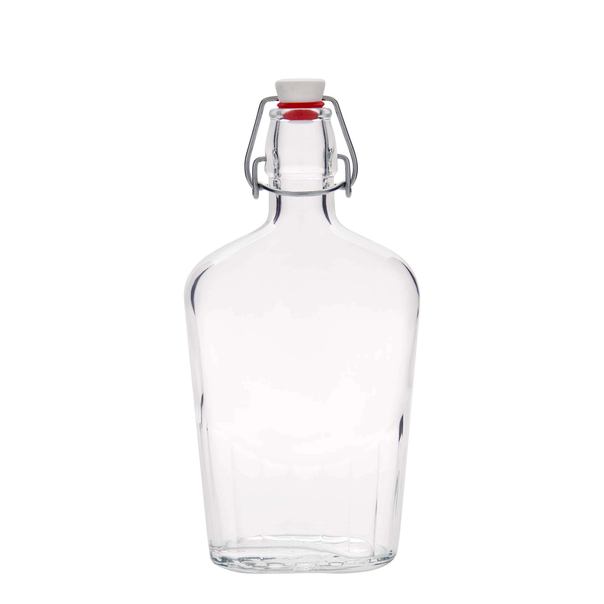 500 ml klaaspudel „Fiaschetta“, ovaalne, avale: klambrikork