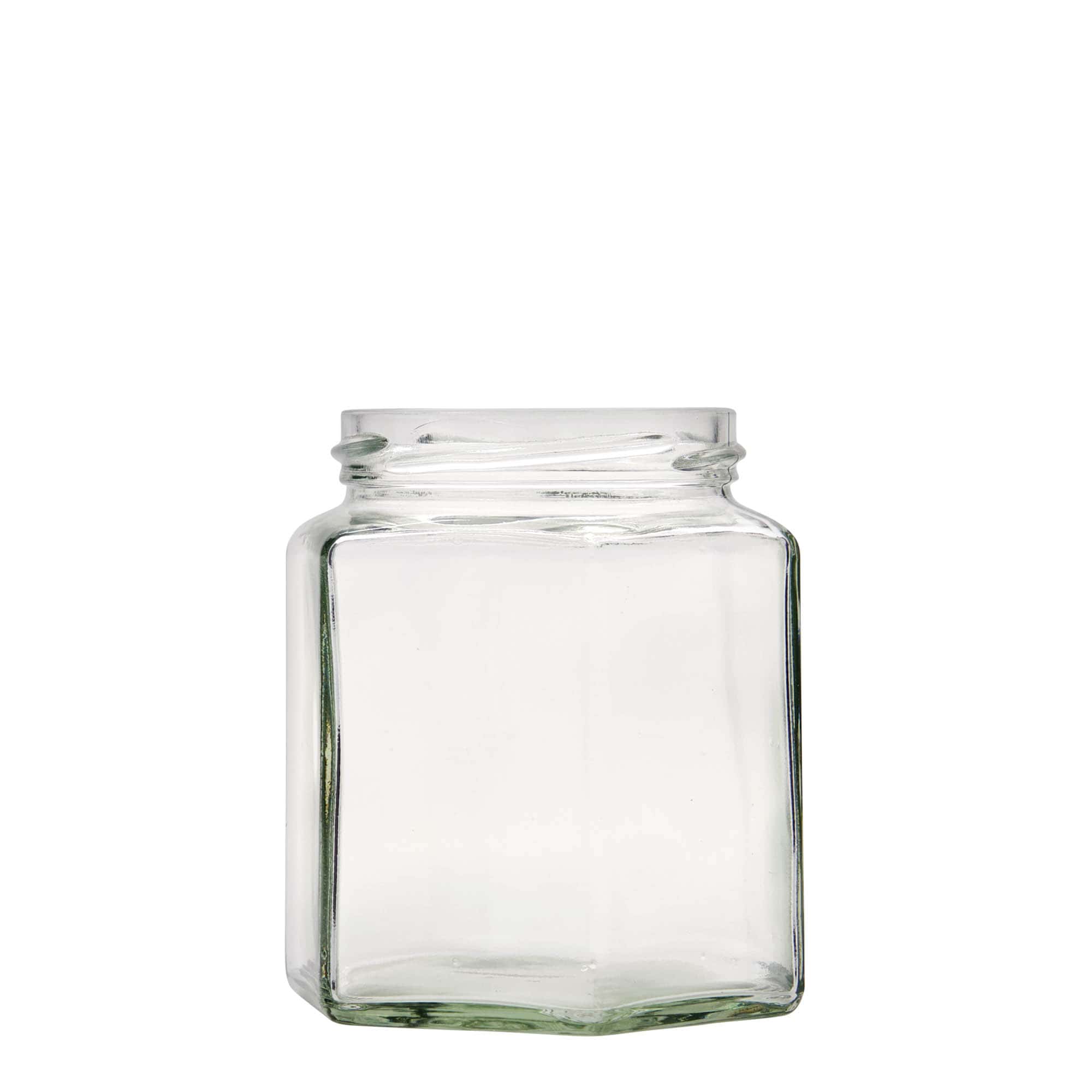 390 ml kuuskantklaas, ava: keeratava kaanega (TO 70)