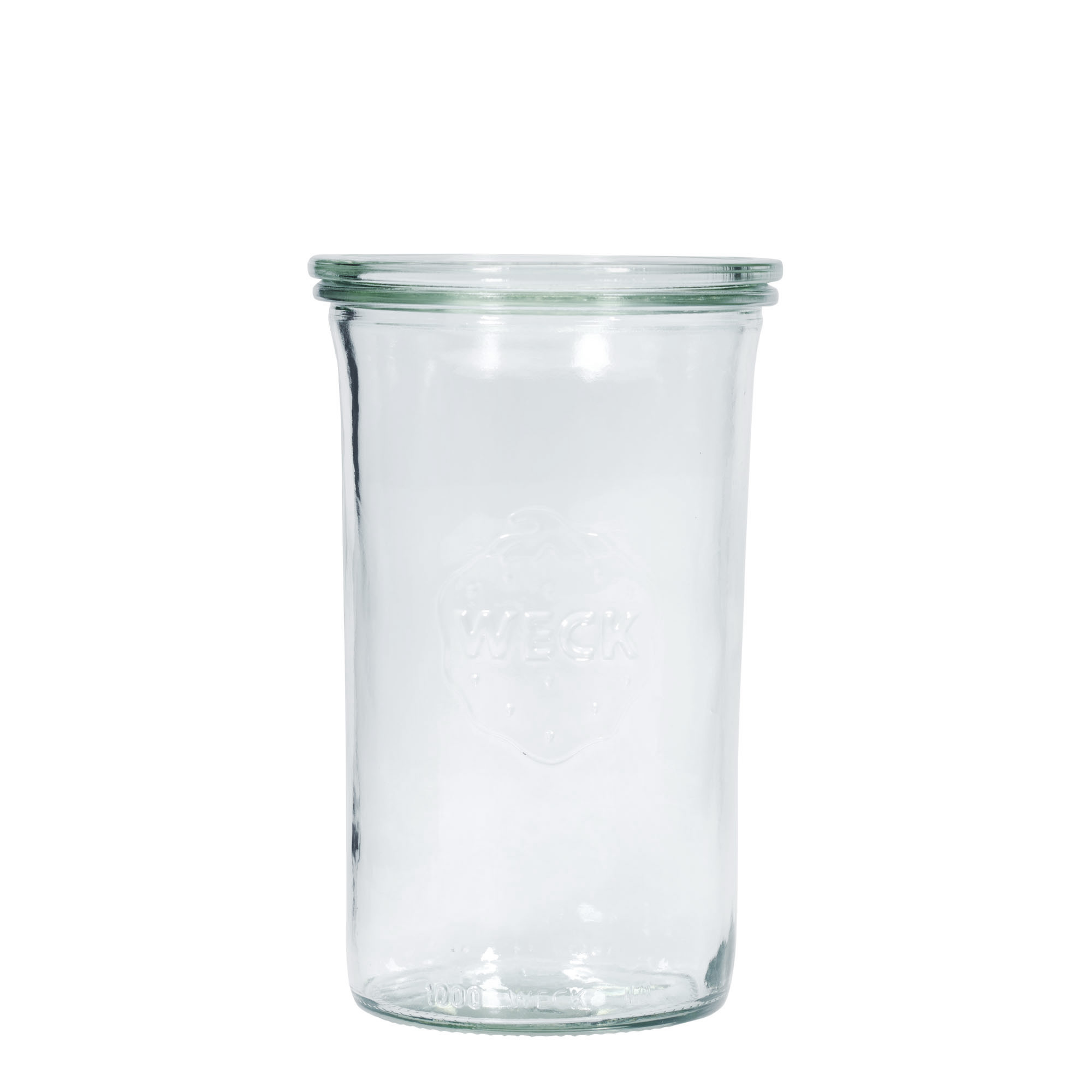 1000 ml WECKi laia suuga purk, sulgur: ümar serv