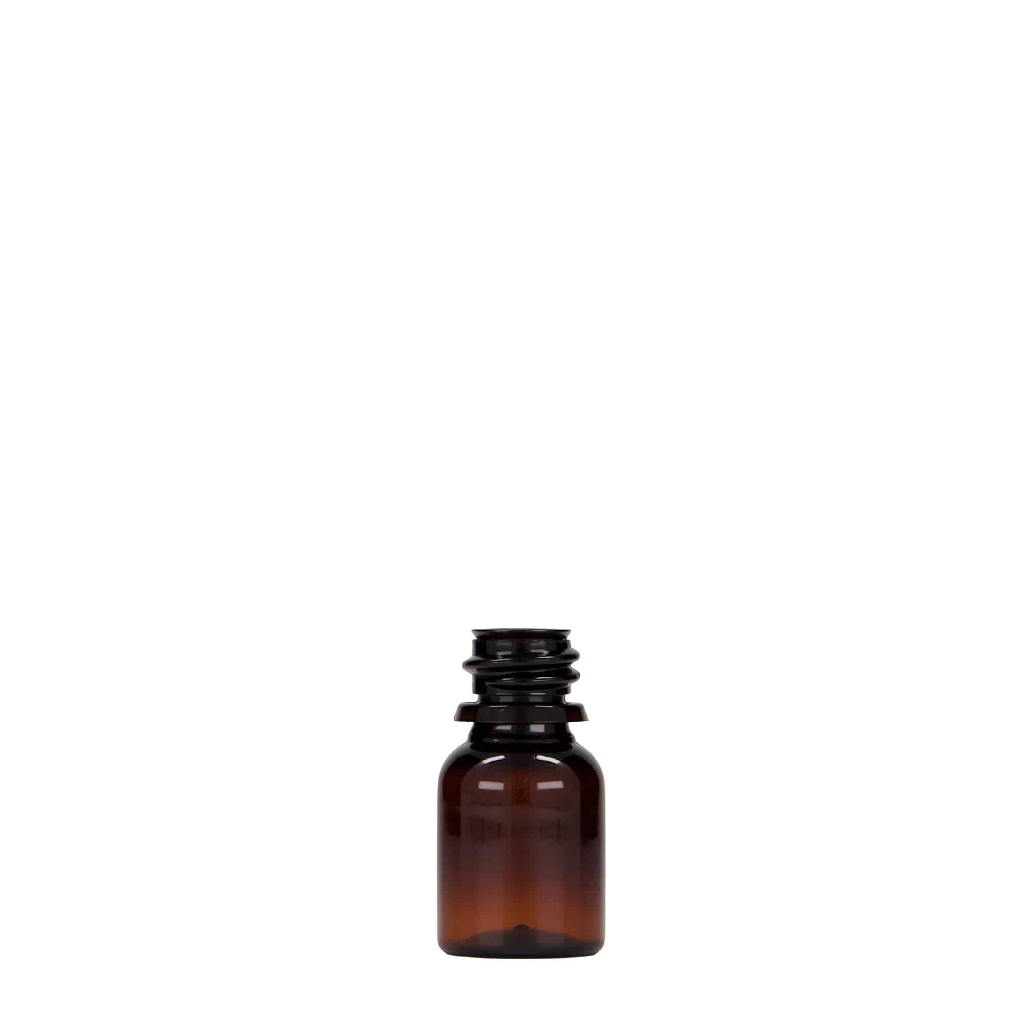 10 ml PET-meditsiinipudel 'Easy Living', pruun, plastik, suue: DIN 18