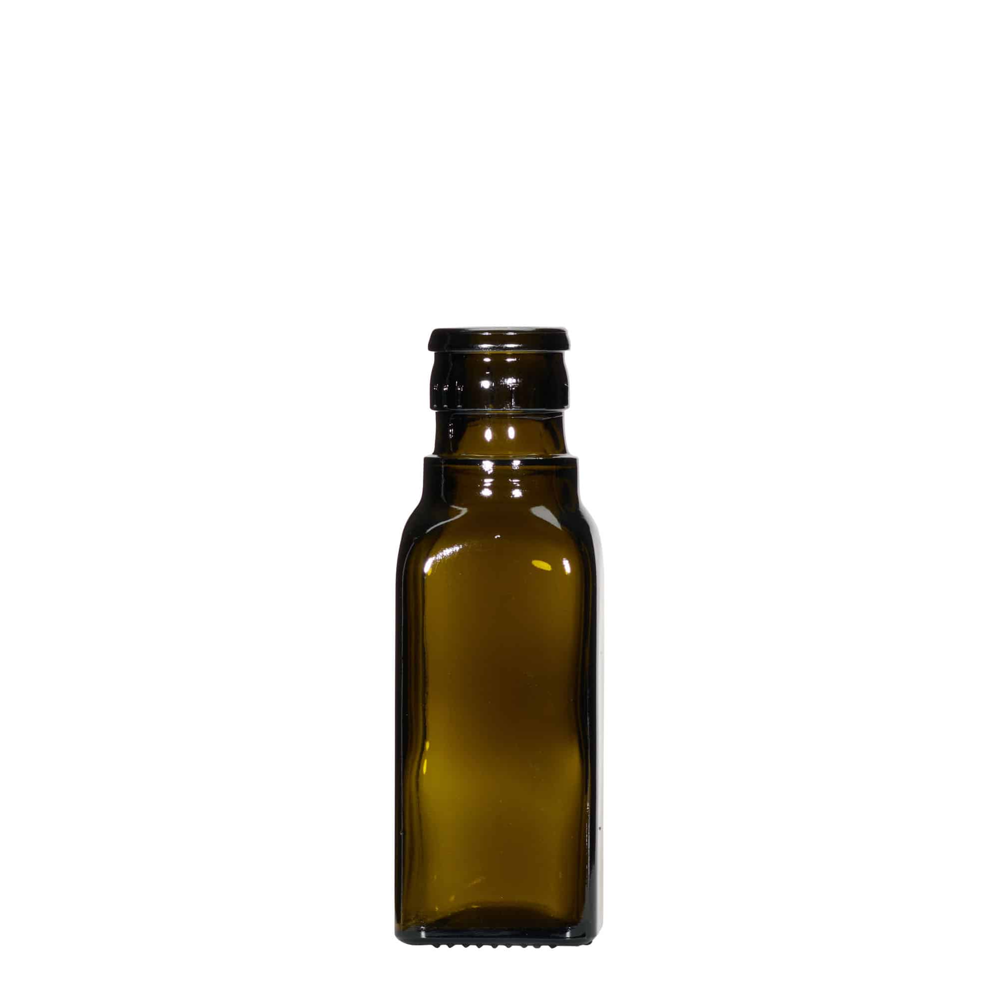 100 ml äädika/õlipudel 'Quadra', klaas, ruudukujuline, antiikroheline, sulgur: DOP 100 ml äädika/õlipudel 'Quadra', klaas, ruudukujuline, antiikroheline, sulgur: DOP