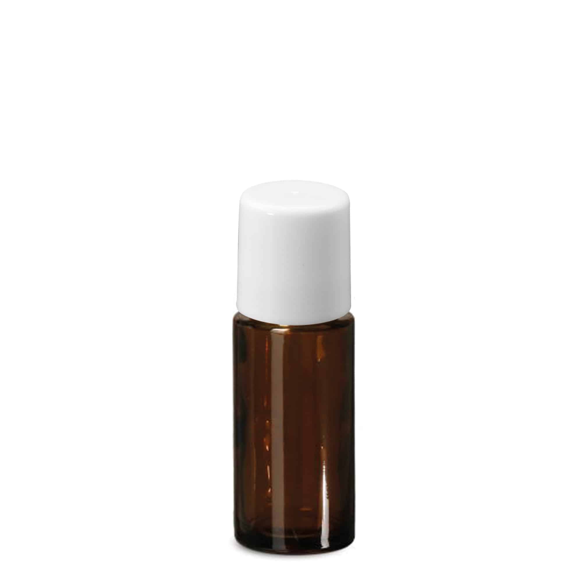 50 ml rullpudel, klaas, pruun, suu: kruvikork