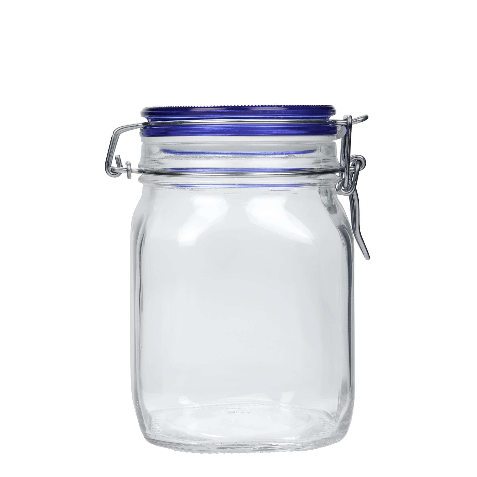 1000 ml traatkaanega purk 'Fido' Blue Top, ruudukujuline, sulgur: traatkaas 1000 ml traatkaanega purk 'Fido' Blue Top, ruudukujuline, sulgur: traatkaas