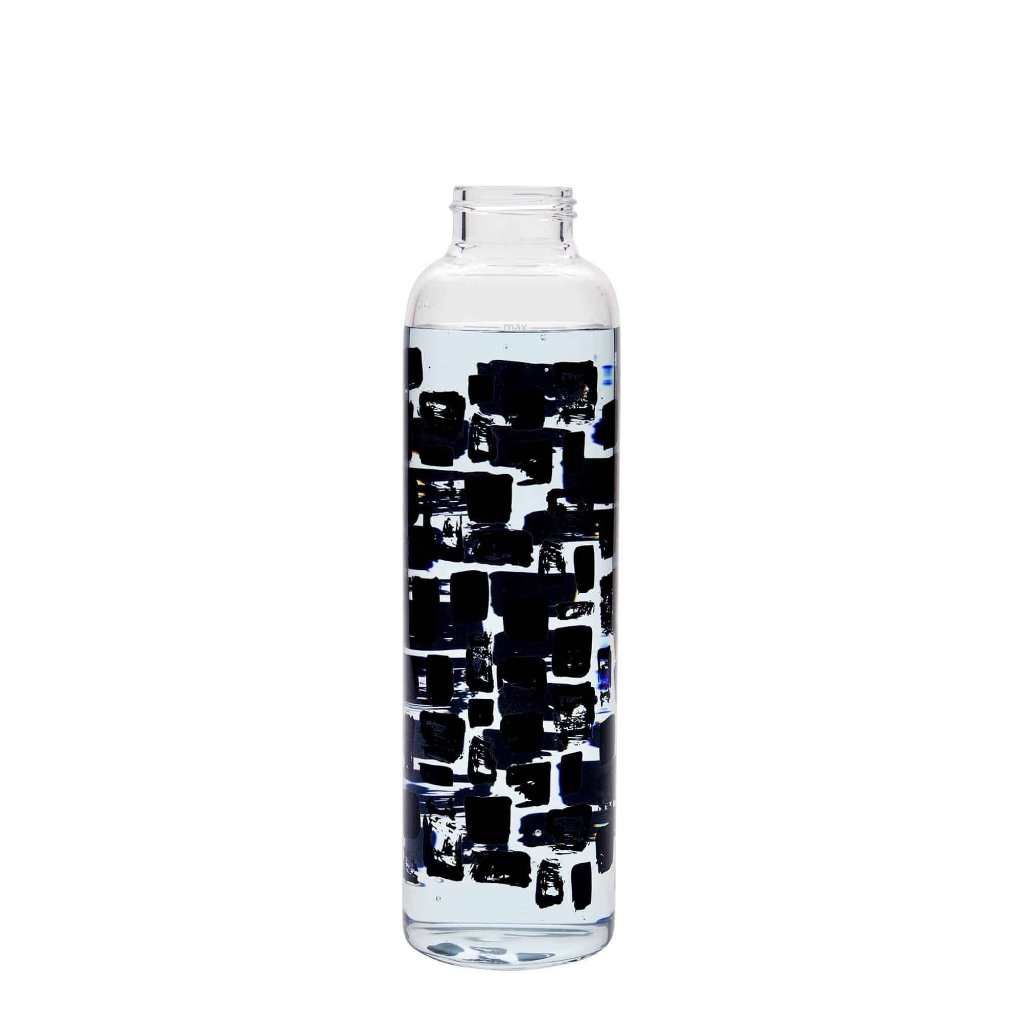 500 ml joogipudel 'Perseus', motiiv: mustad ristkülikud, sulgur: keeratav kork