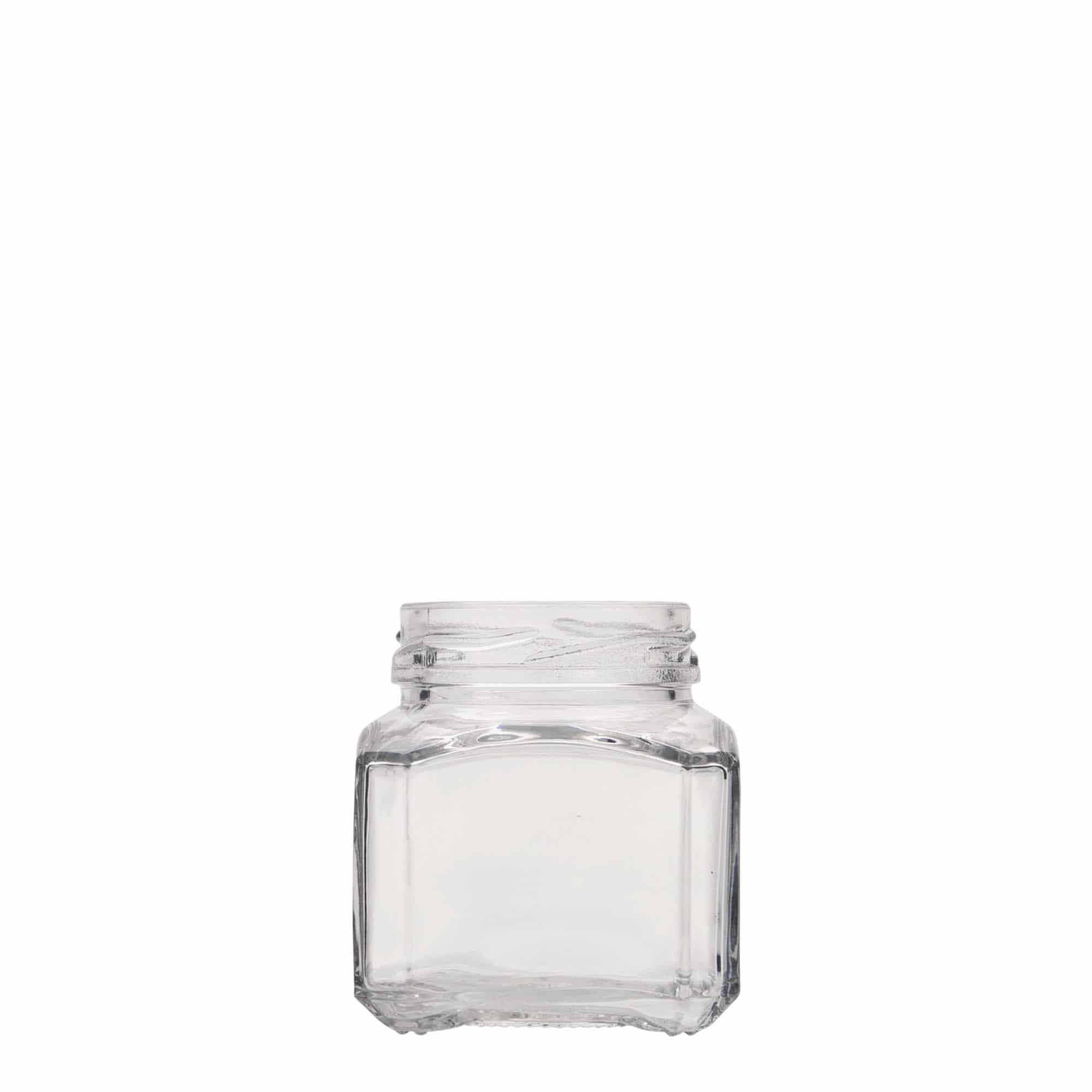 106 ml ruudukujuline klaaspurk „Milano“, avale: Twist-Off (TO 48)