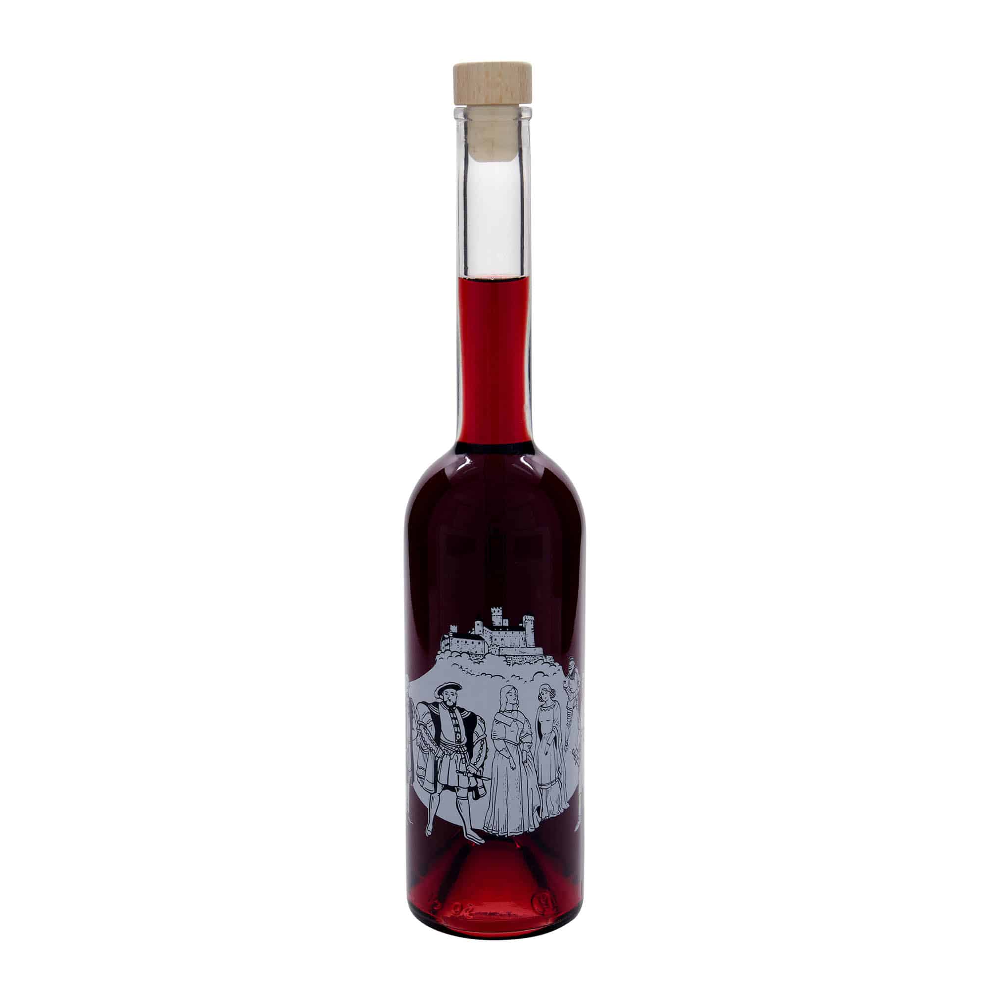 500 ml klaaspudel 'Opera', motiiv: keskaeg, sulgur: kork