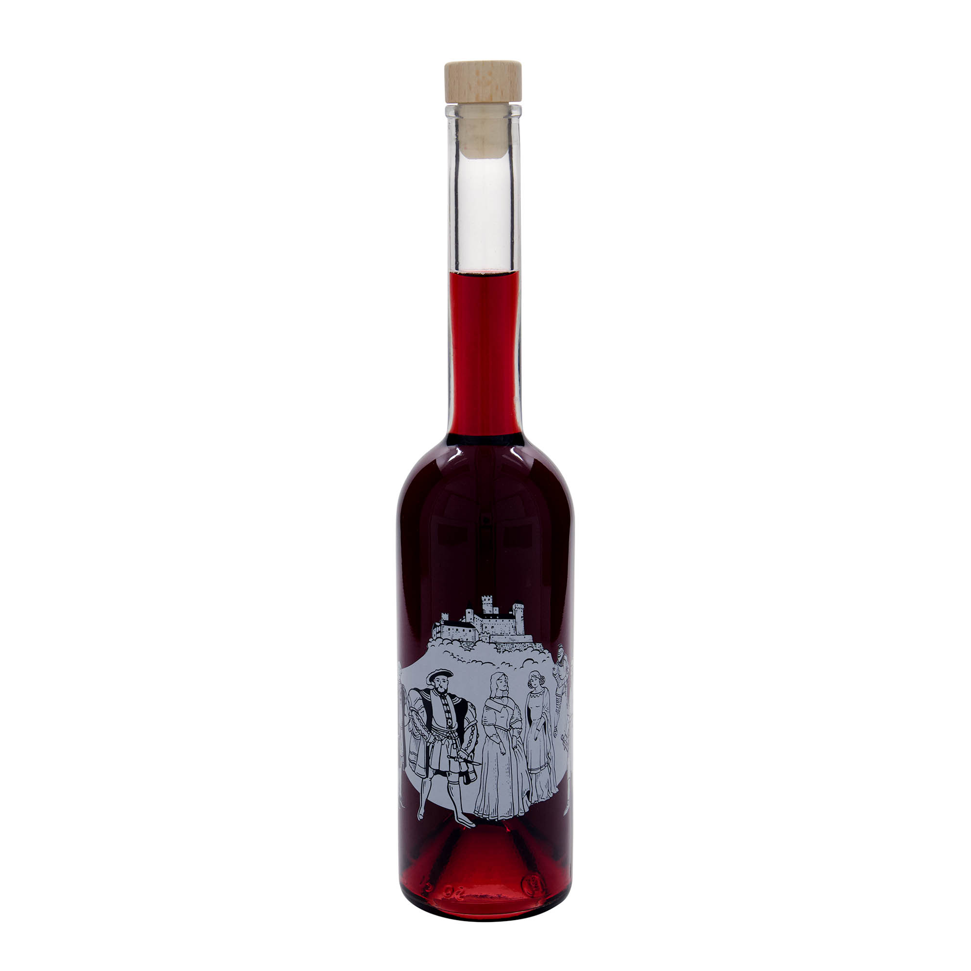 500 ml klaaspudel 'Opera', motiiv: keskaeg, suuava: kork