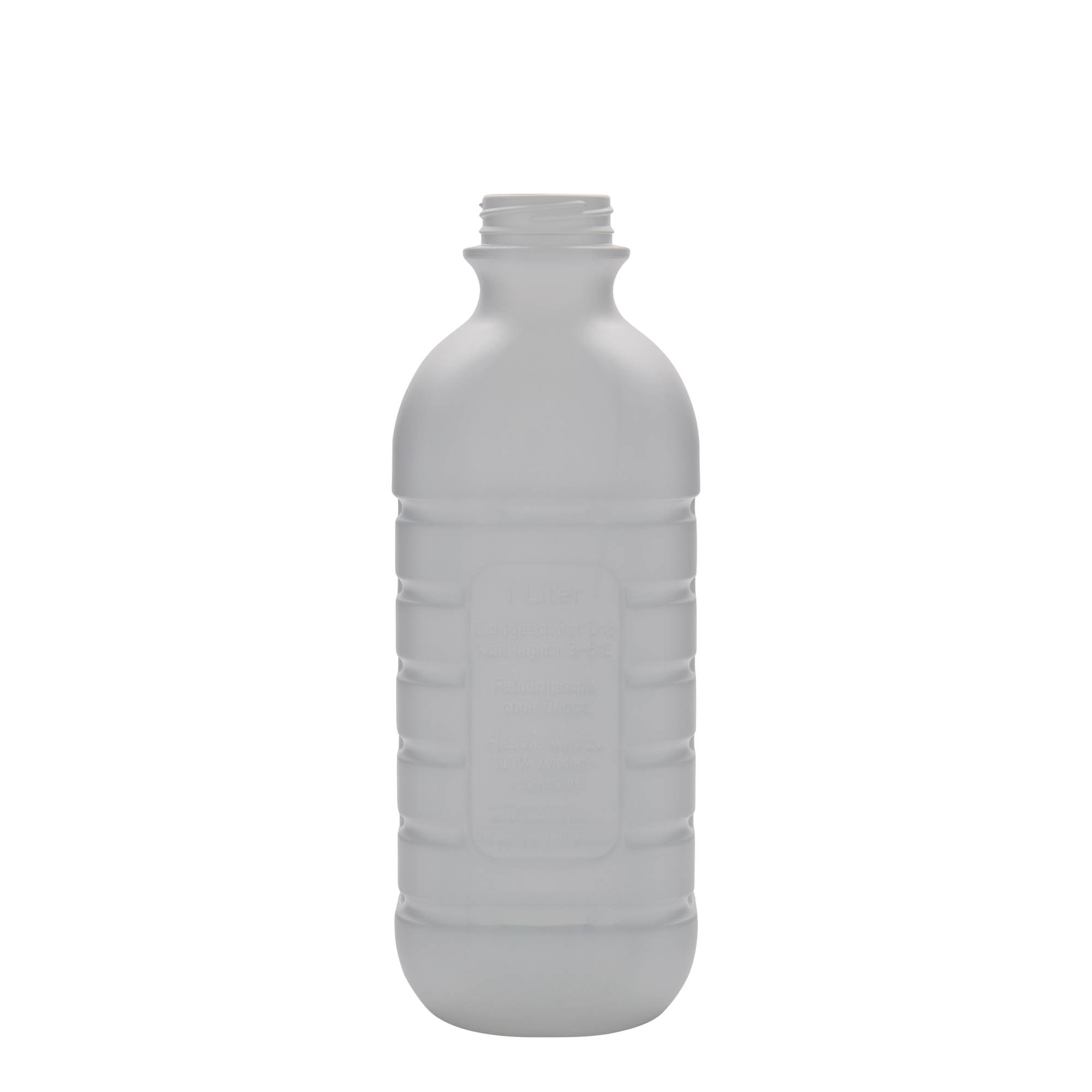 1.000 ml piimapudel, ristkülikukujuline, HDPE-plastik, valge, ava: PEHD40