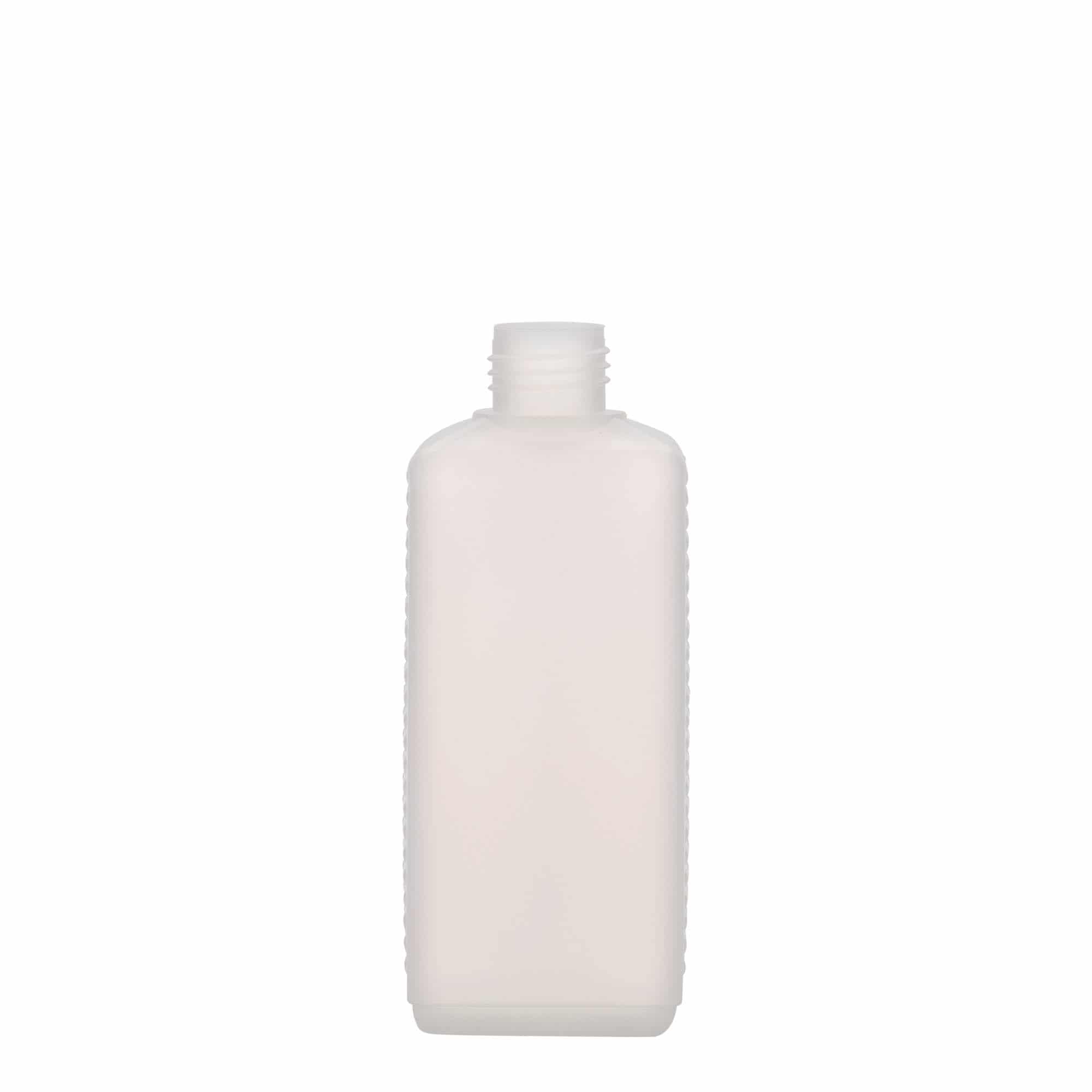 250 ml kanisterpudel, ristkülikukujuline, HDPE-plast, loomulik värv, sulgur: DIN 25 EPE 250 ml kanisterpudel, ristkülikukujuline, HDPE-plast, loomulik värv, sulgur: DIN 25 EPE