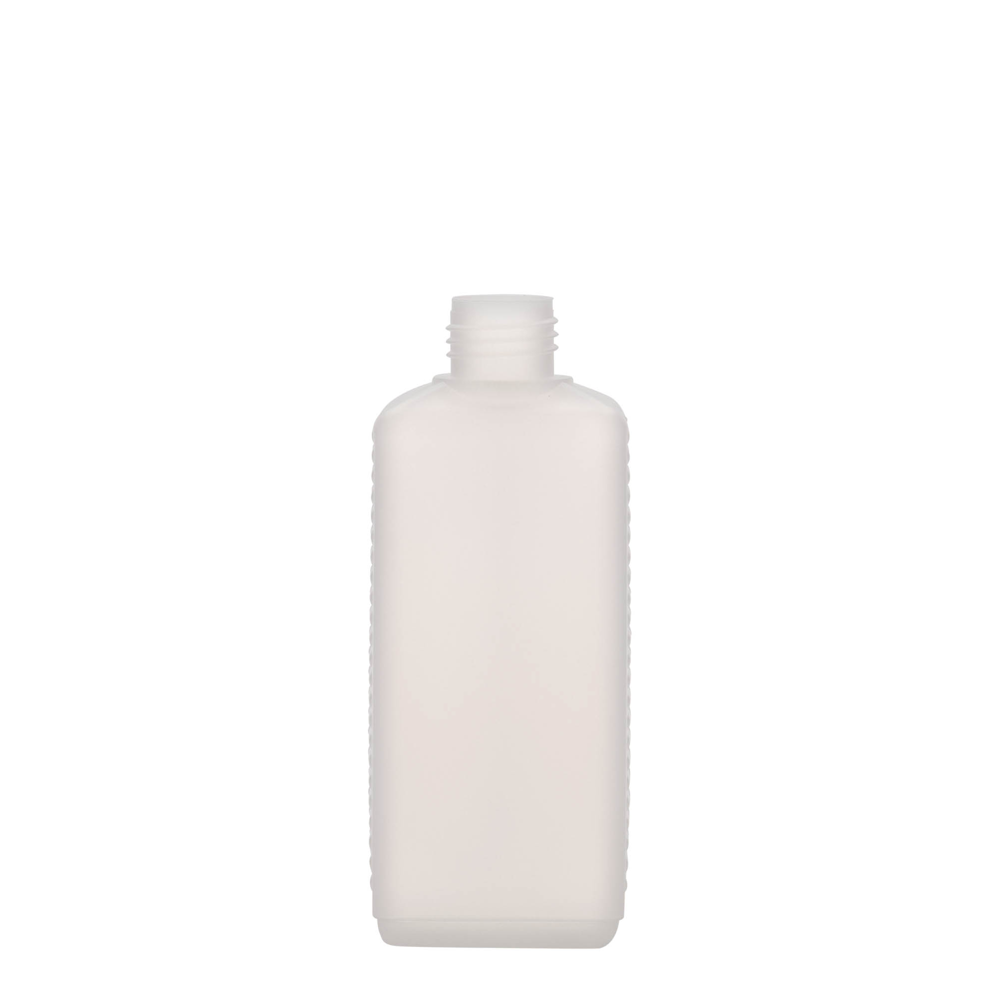 250 ml kanistripudel, ristkülikukujuline, HDPE-plastik, looduslik, avale: DIN 25 EPE