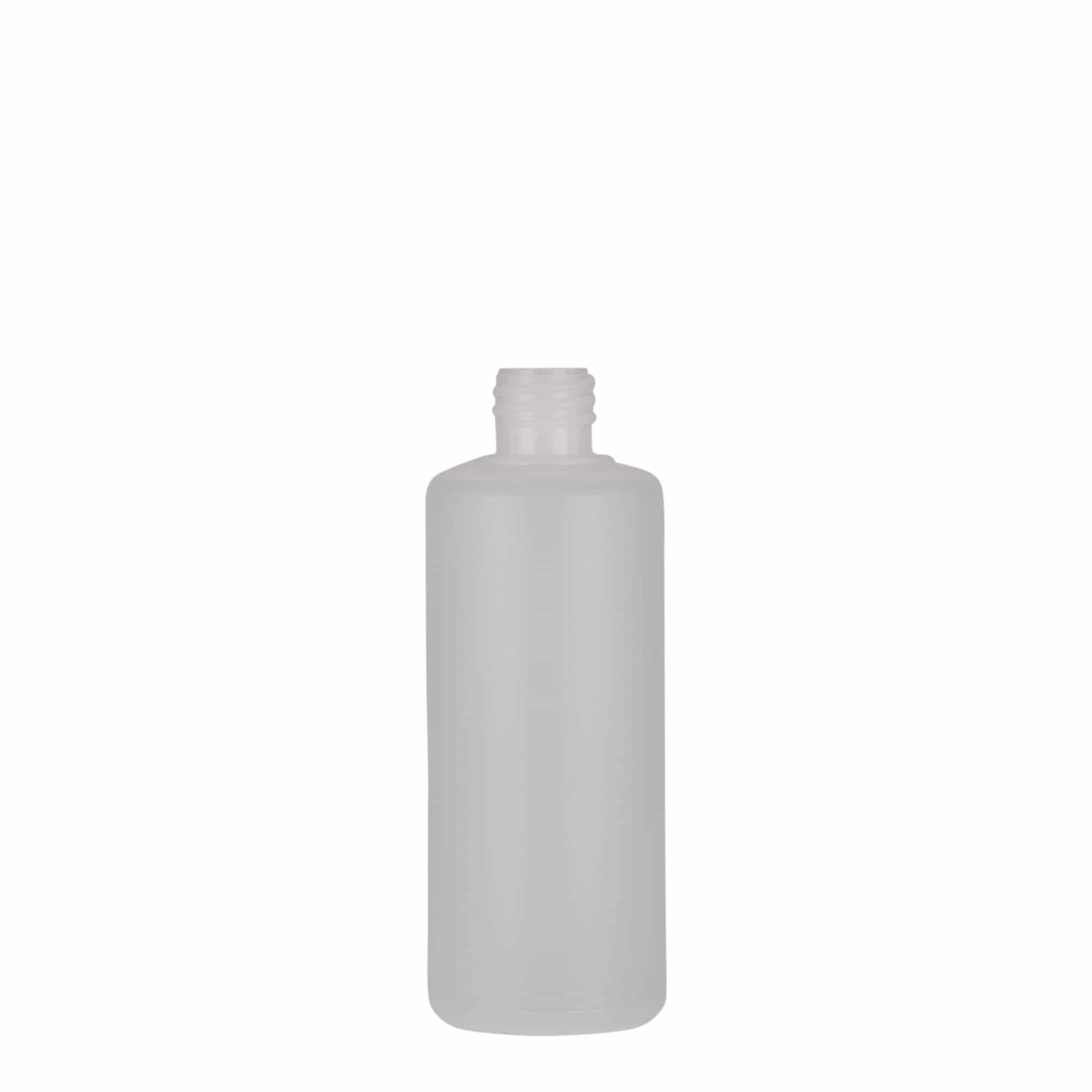 100 ml ümarpudel, PE-plastik, naturaalne, ava: kruvikork