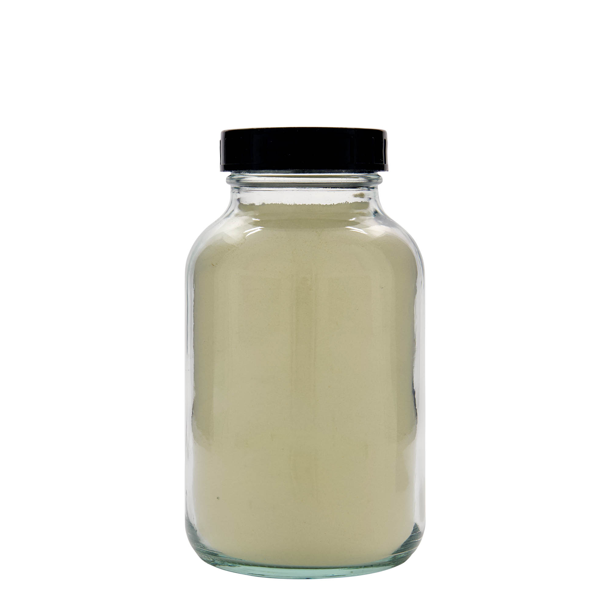 1.000 ml laiakaelne klaaspudel, ava: DIN 68