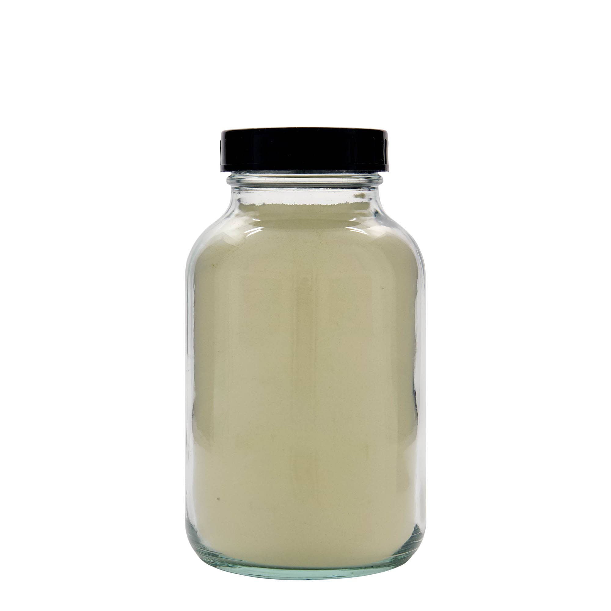 1.000 ml laiakaelne klaaspudel, ava: DIN 68