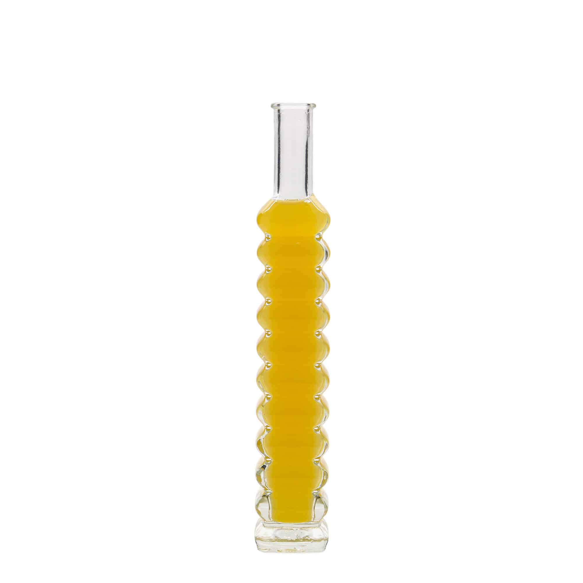 100 ml klaaspudel 'Roma', ruudukujuline, sulgur: kork