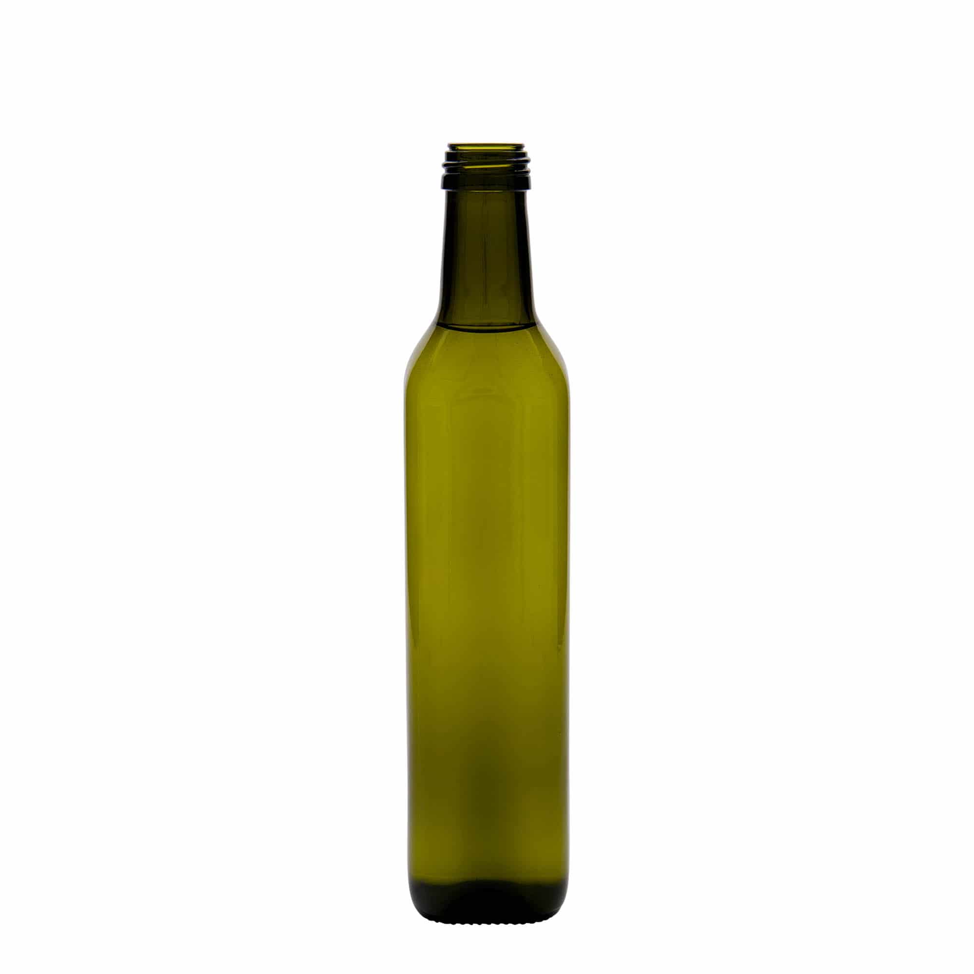 500 ml klaaspudel 'Marasca', ruudukujuline, antiikroheline, sulgur: PP 31,5