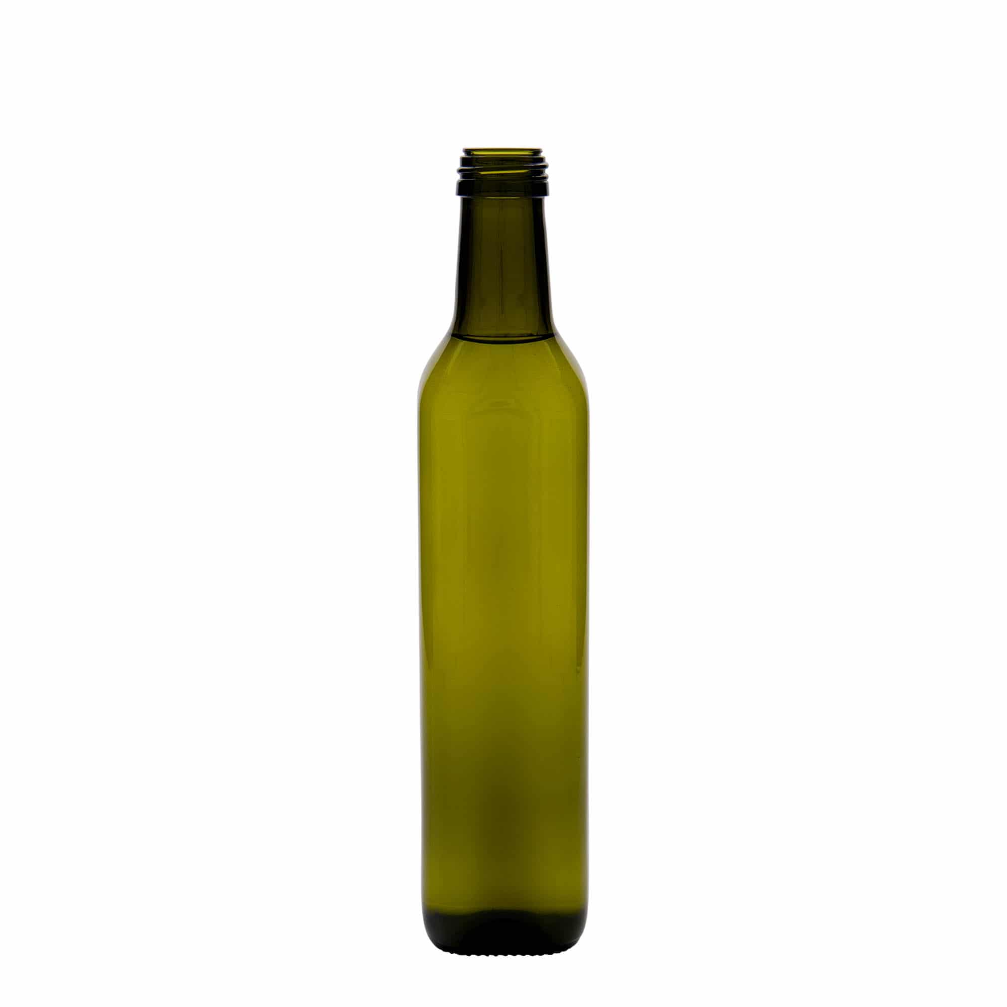 500 ml klaaspudel 'Marasca', ruudukujuline, antiikroheline, suuava: PP 31,5