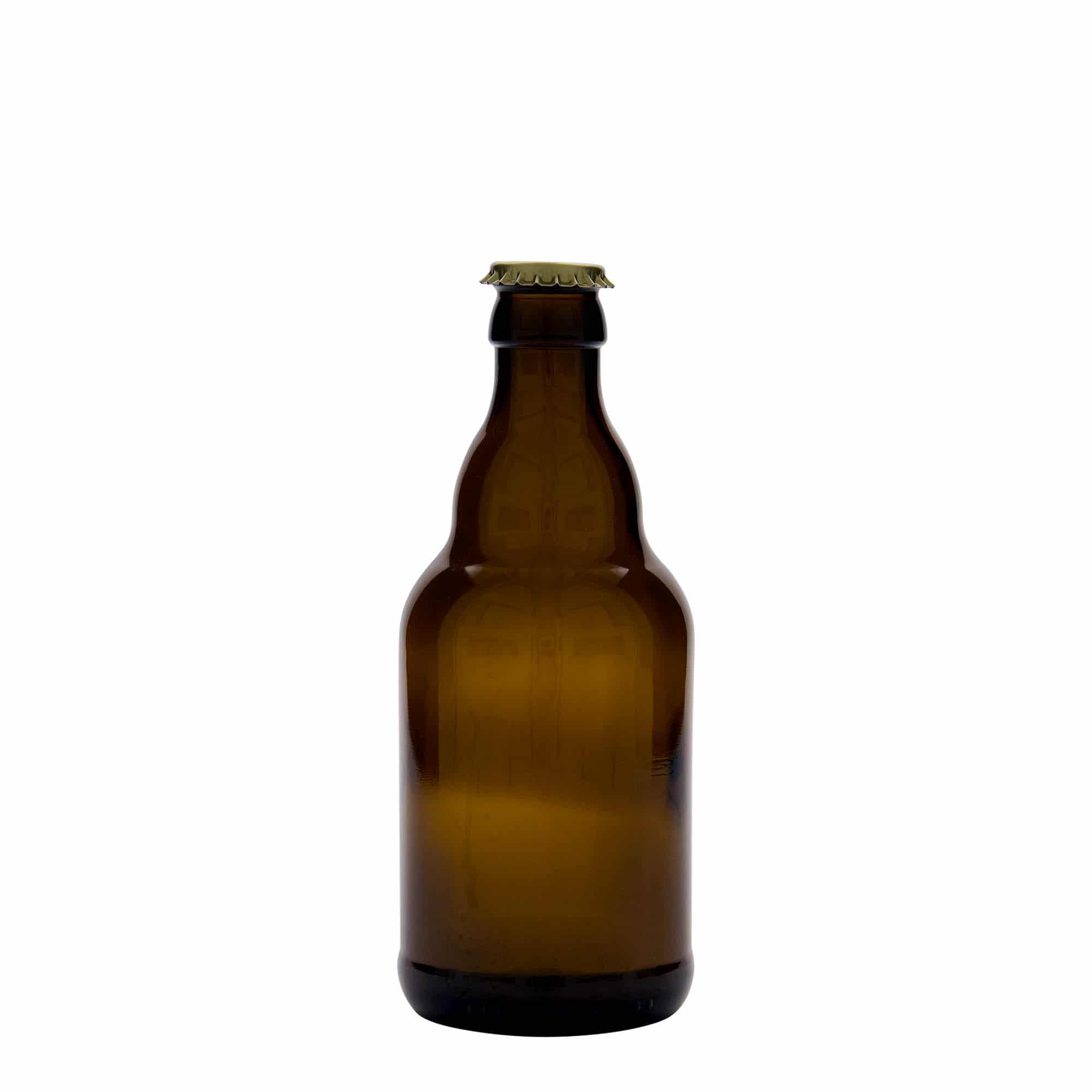 330 ml õllepudel 'Steinie', klaas, pruun, sulgur: kroonkork