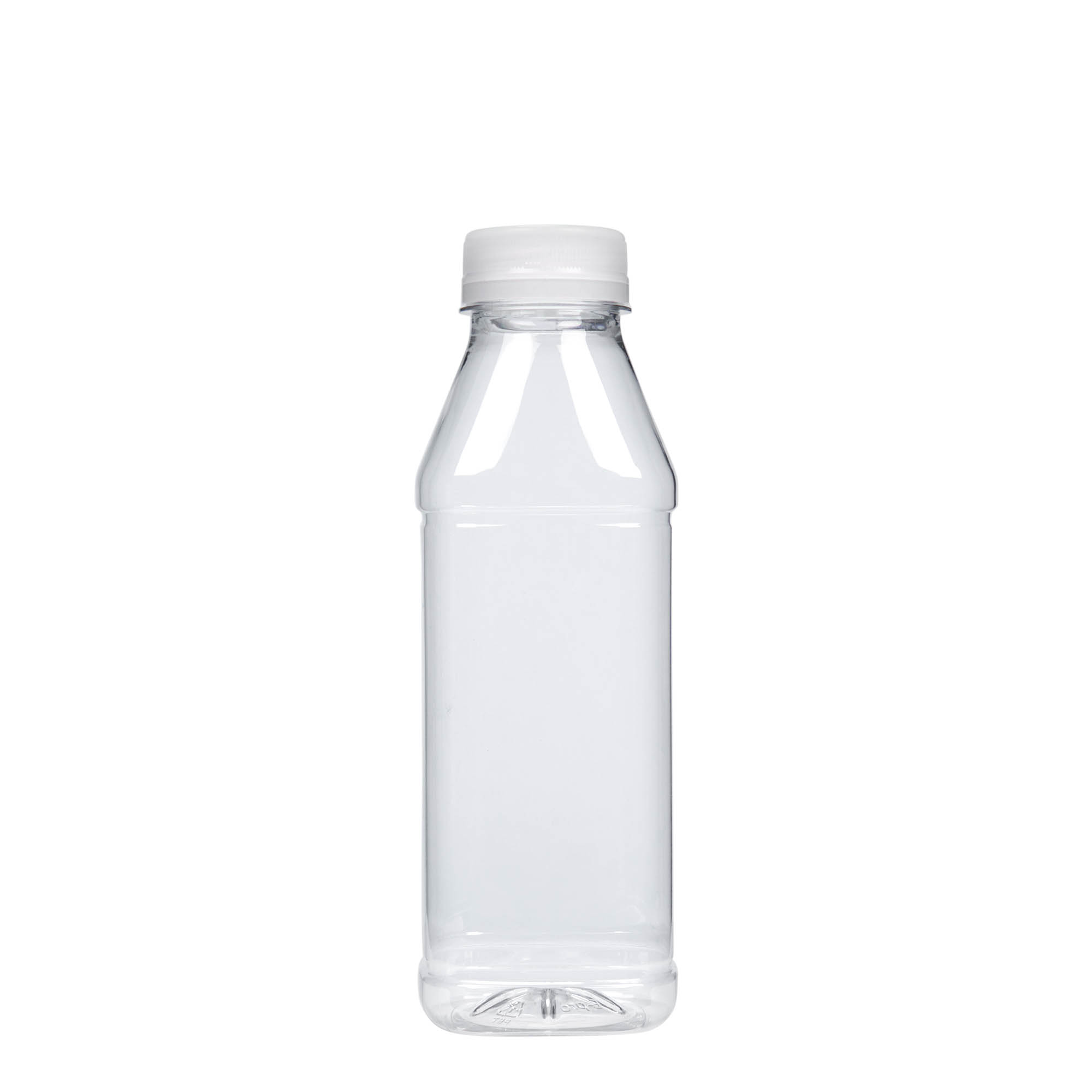 500 ml PET-pudel 'Milk and Juice Carré', ruudukujuline, plastik, ava: 38 mm