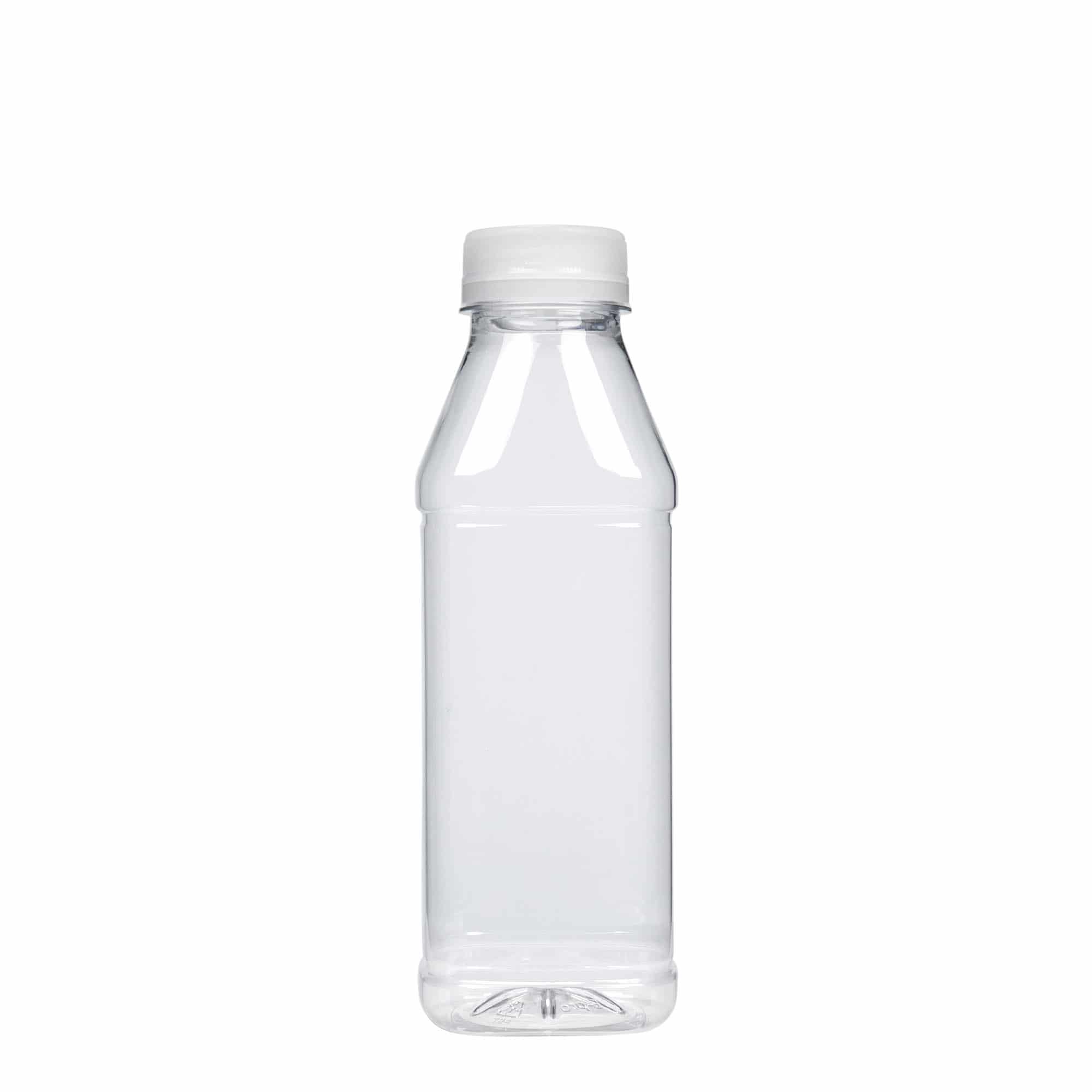 500 ml PET-pudel 'Milk and Juice Carré', ruudukujuline, plastik, ava: 38 mm