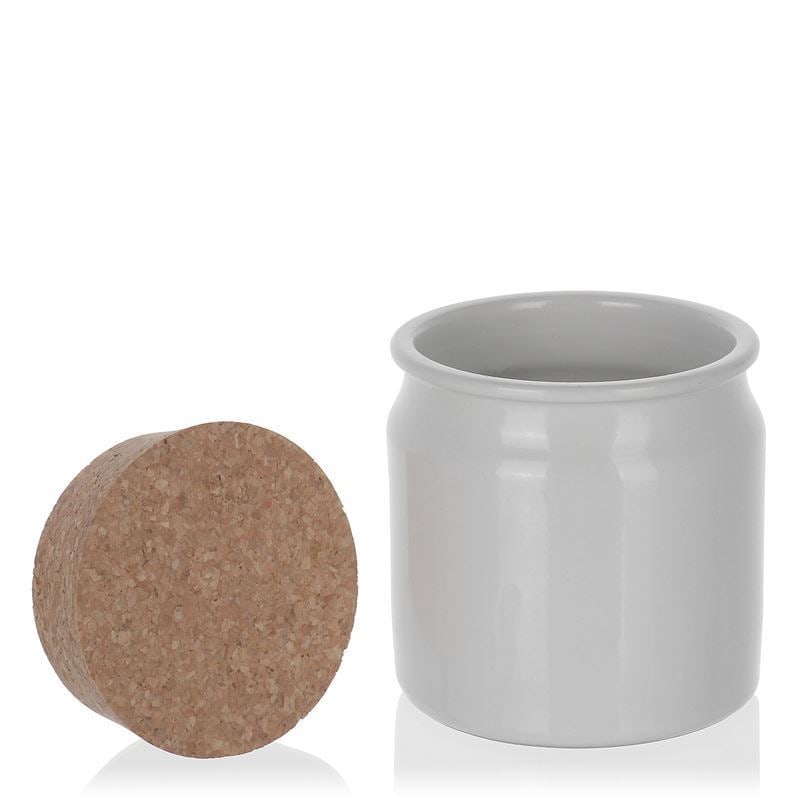 160 ml kivikeraamiline anum, keraamika, valge, sulgur: kork