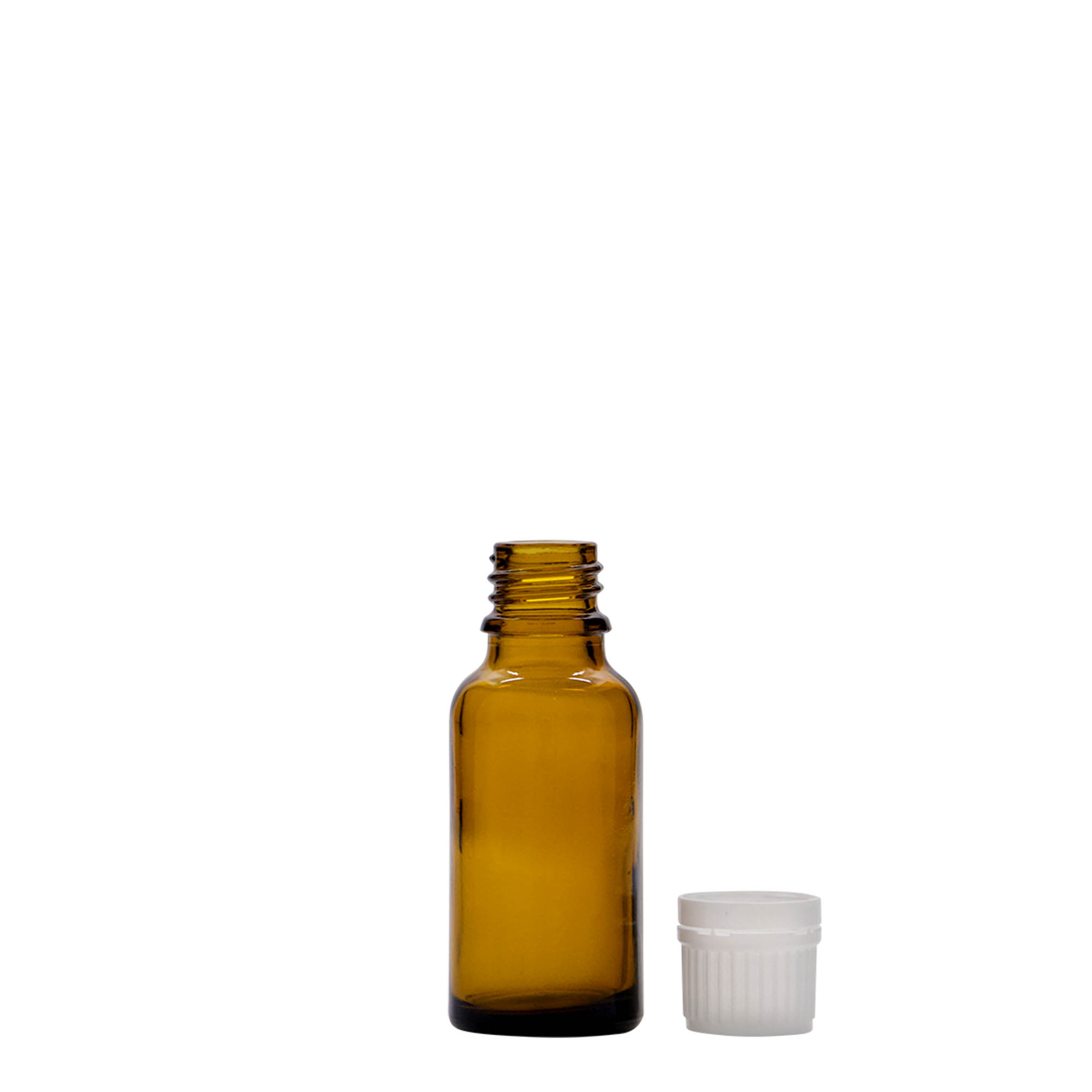 20 ml meditsiinipudel, pruun klaas, suuava: DIN 18
