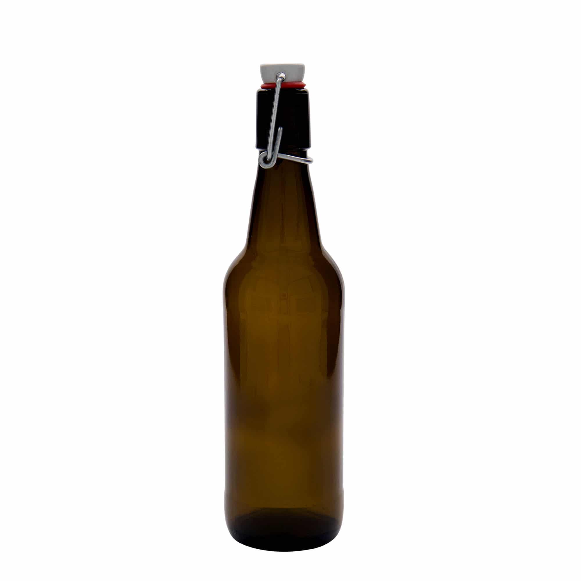 500 ml õllepudel, klaas, pruun, sulgur: traatkork