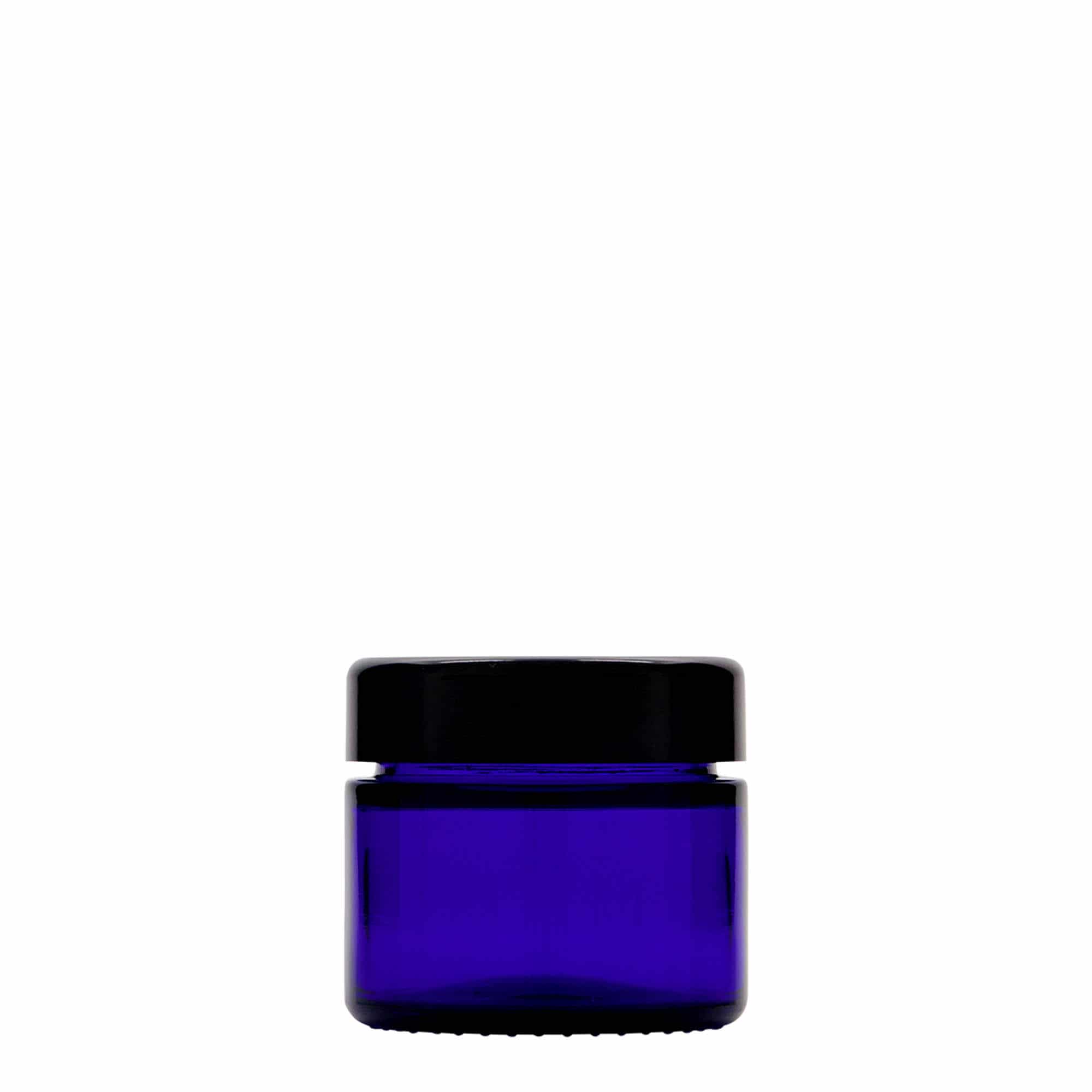 50 ml kosmeetikapurk 'Blue Edition', klaas, sügavsinine, sulgur: keeratav kork