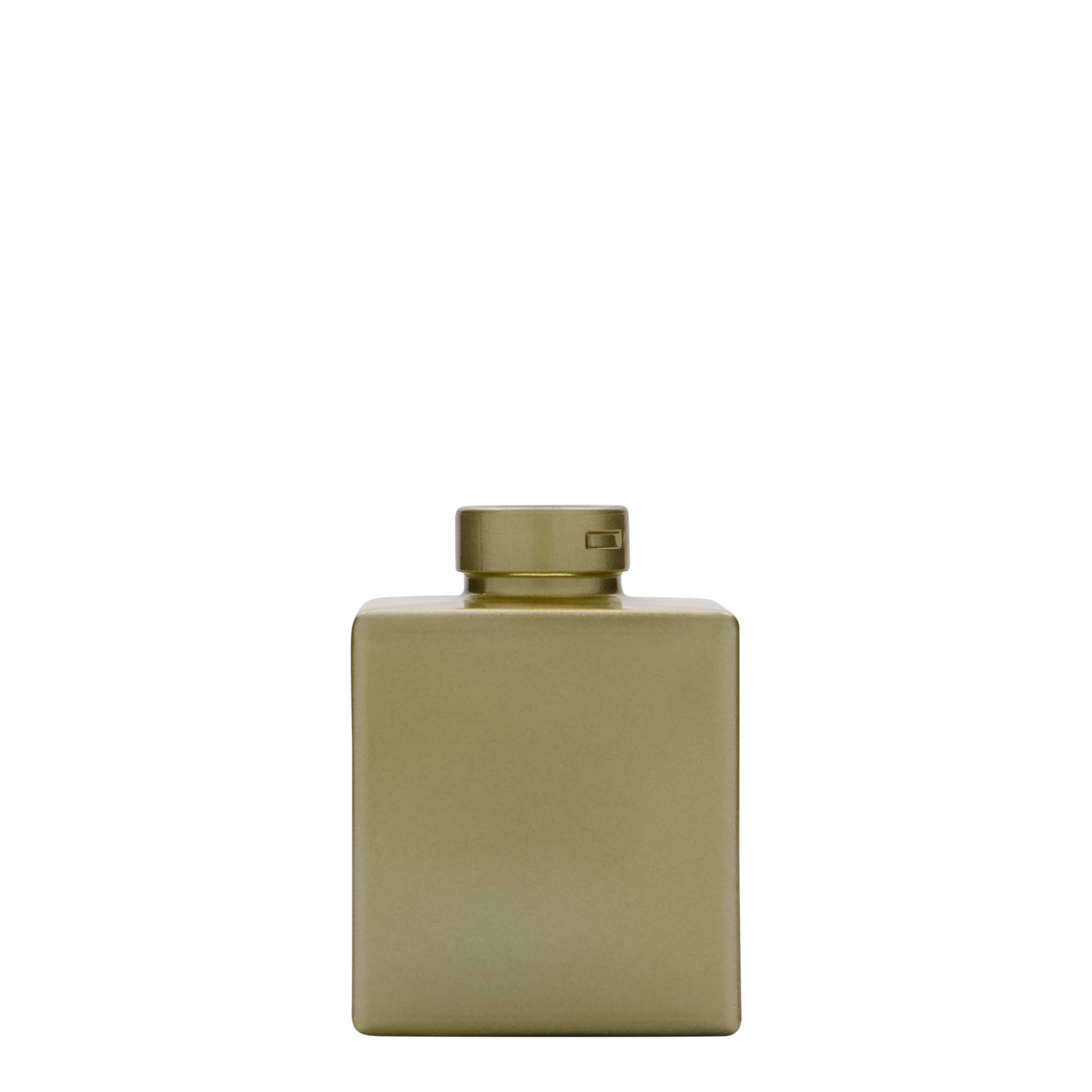 100 ml klaaspudel 'Cube', ruudukujuline, kuldne, suuava: kork 100 ml klaaspudel 'Cube', ruudukujuline, kuldne, suuava: kork