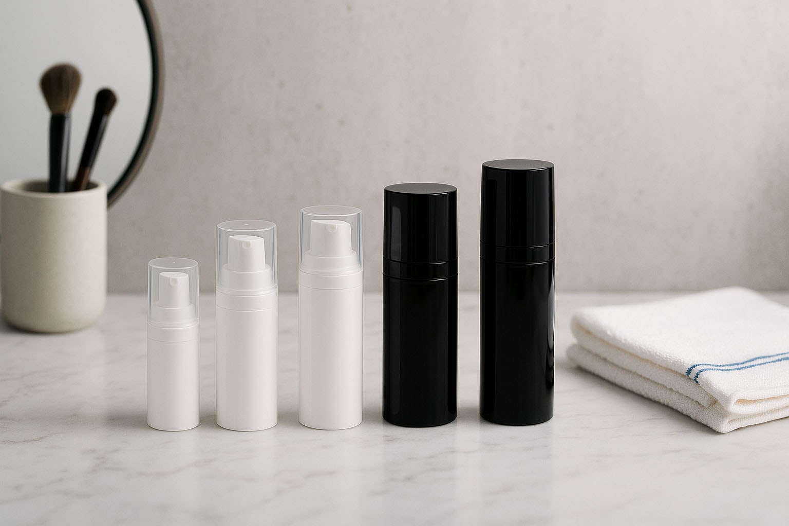 Airless pea Micro hõbedane ääris + valge, läikiv pistikukork