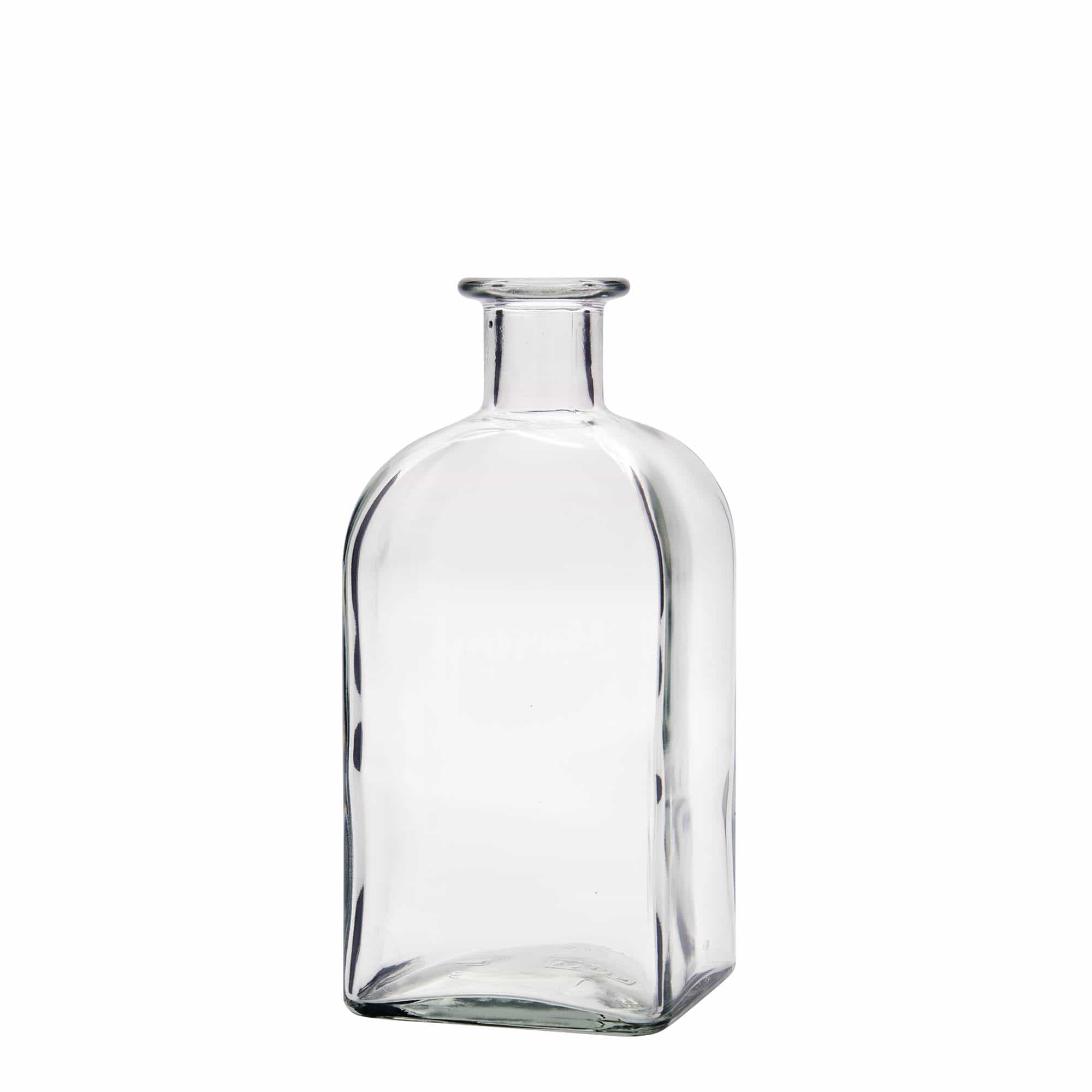 500 ml klaaspudel Apotheker Carré, ruudukujuline, ava: kork