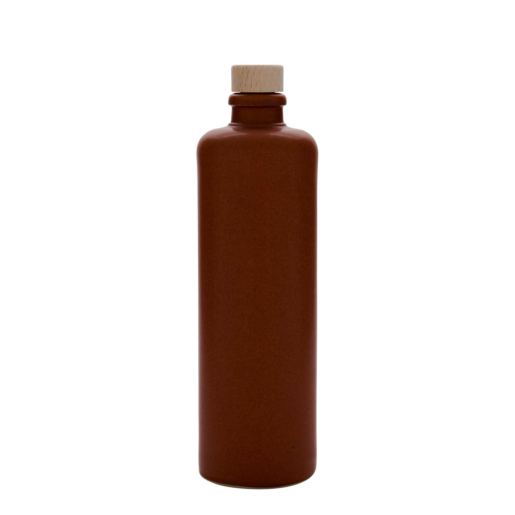 500 ml keraamiline pudel, kivikeraamika, punakaspruun, sulgur: kork