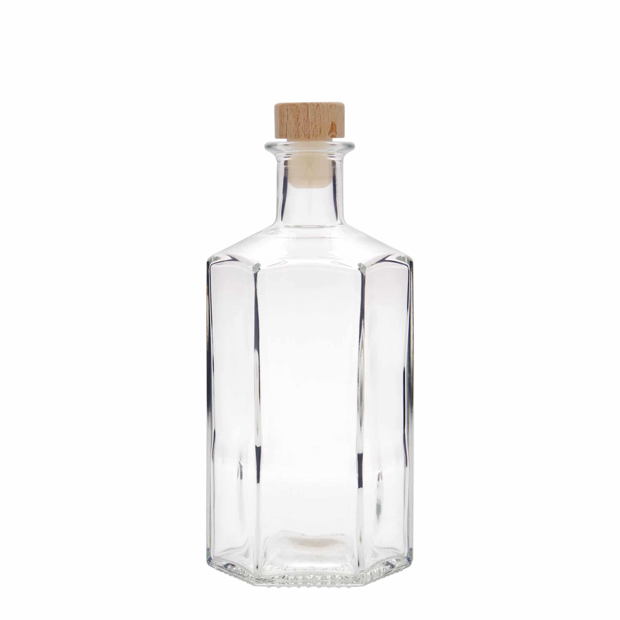 500 ml klaasist apteegipudel 'Jimmy', kuuekandiline, sulgur: kork