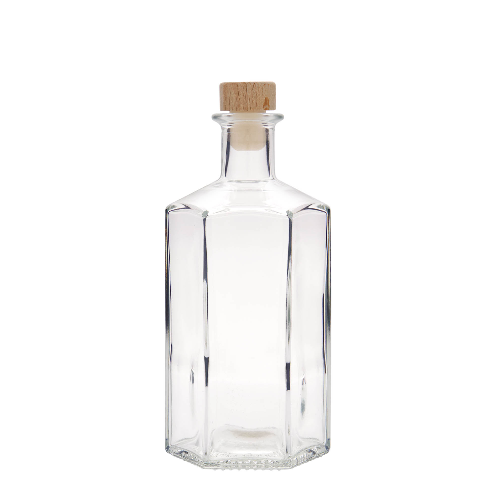 500 ml klaaspudel apteekrile „Jimmy“, kuusnurkne, avaleots: kork