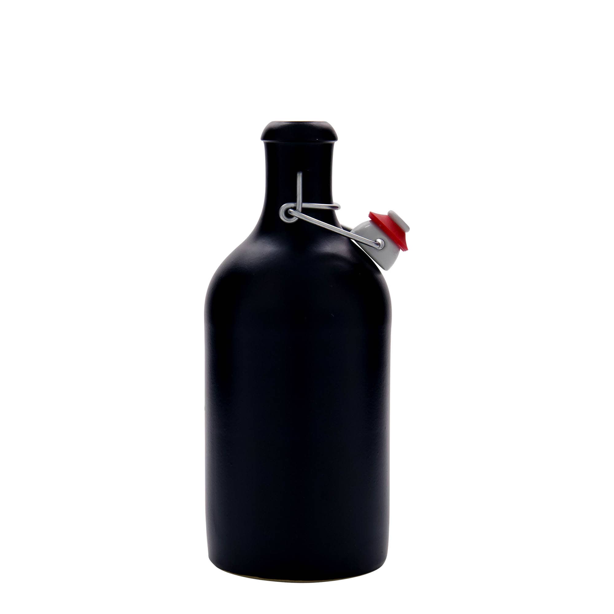 500 ml keraamiline pudel, kivikeraamika, must, sulgur: kork
